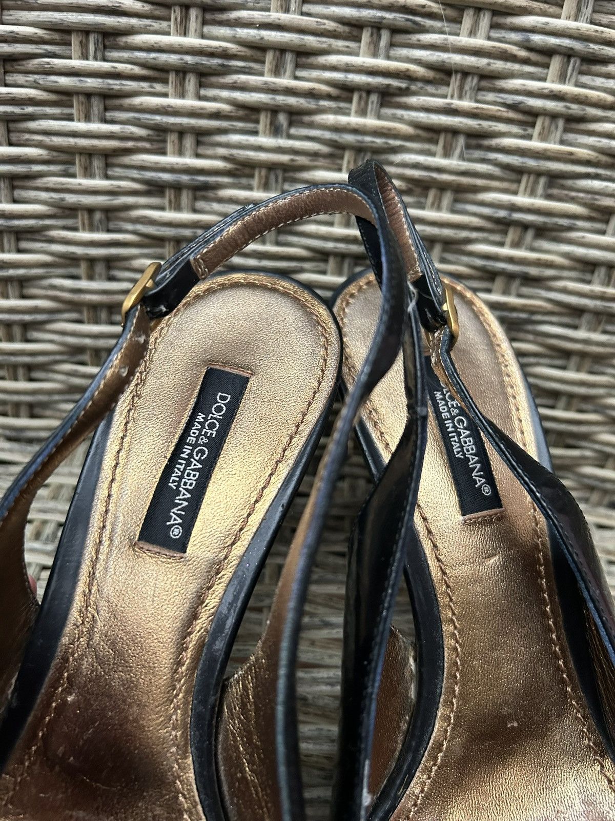 Dolce & Gabbana Dolce & Gabbana Patent Leather Pointed Toe Slingback Heels Size US 6.5 / IT 36.5 - 8 Thumbnail