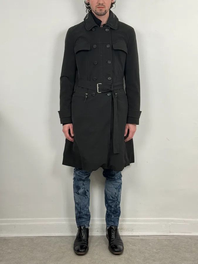 Prada 2000s Prada Black Nylon Multi-Pocket Classy Trench Coat Size US M / EU 48-50 / 2 - 2 Thumbnail