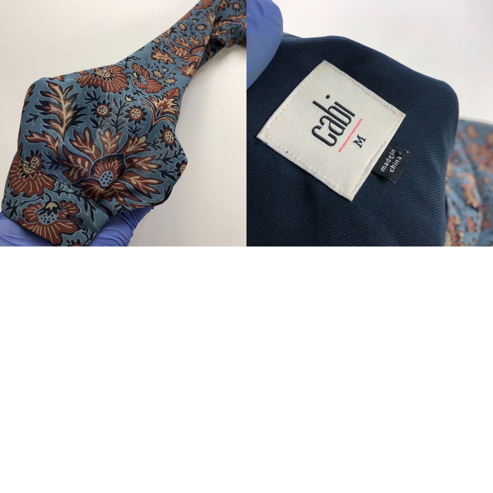 Vintage Cabi Dress Medium Provincial Tunic Shirt All Over Print Blue Brown MINT 3295 Size M / US 6-8 / IT 42-44 - 9 Thumbnail