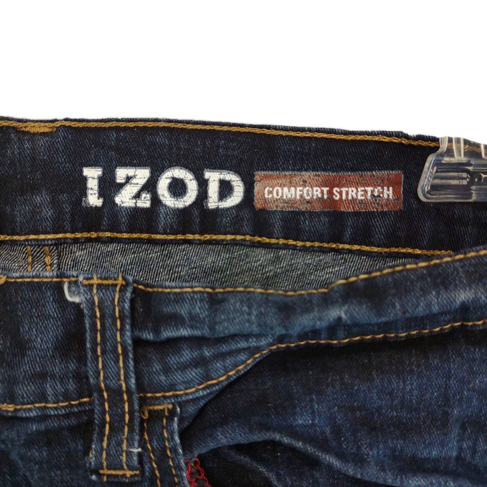 Izod IZOD Men's 36" Dark Wash Stretch Denim Cuff Leg Jeans Size US 36 / EU 52 - 2 Thumbnail