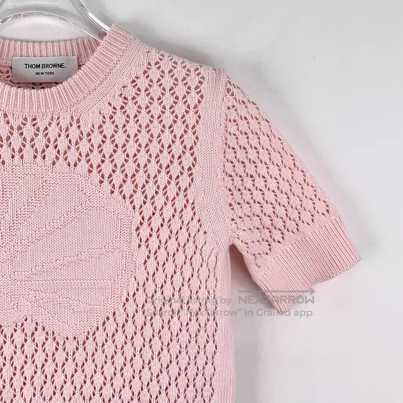 Thom Browne Thom Browne Light Pink Shell Embroidery Cotton Openwork Ro Size XS / US 0-2 / IT 36-38 - 3 Thumbnail
