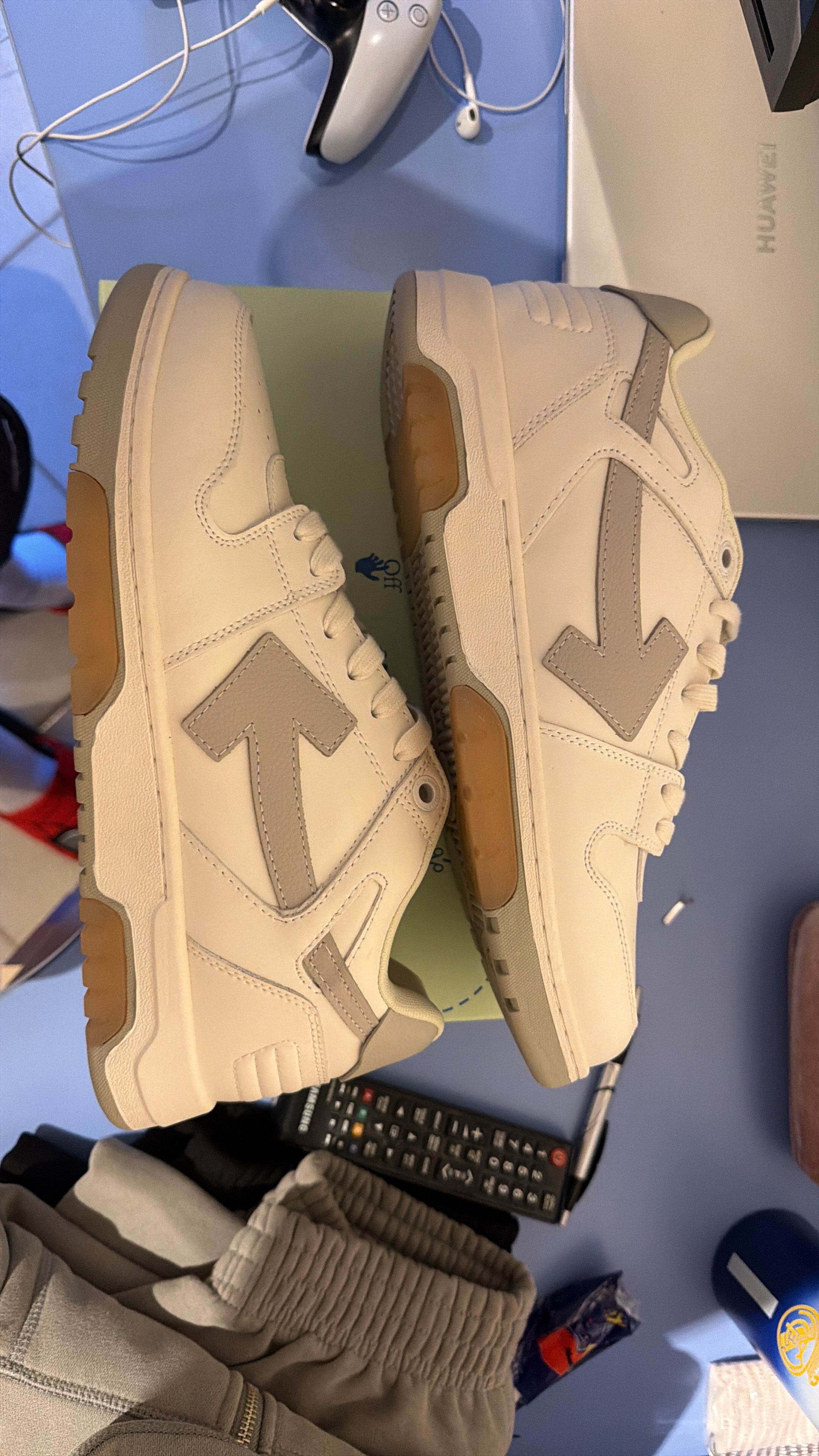 Off-White OUT OF OFFICE “OOO” Grey and White Shoes Size US 13 / EU 46 - 8 Thumbnail