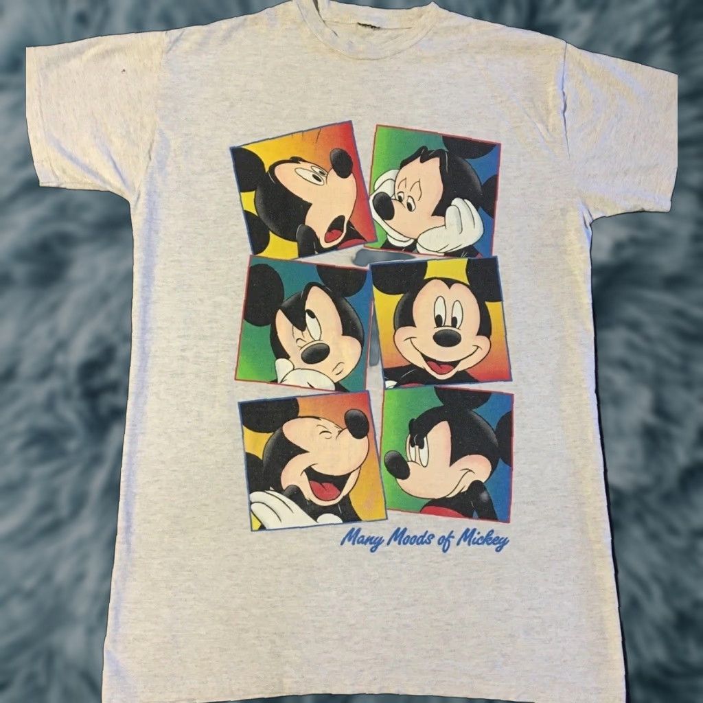 Disney VINTAGE Disney Moods Of Mickey Mouse Faded Sleeping Shirt Cartoon 90s Minnie Funny Gray Unisex Adults One Size Oversized Shirt Size US M / EU 48-50 / 2 - 1 Thumbnail