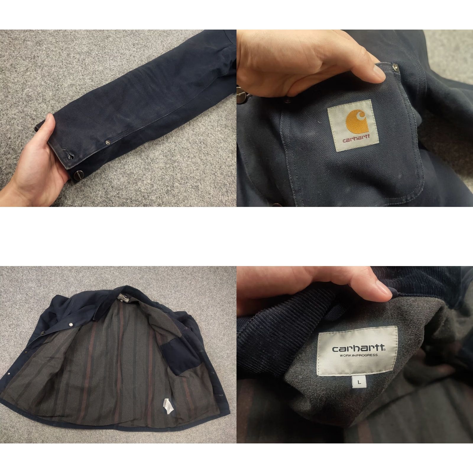 Carhartt VINTAGE Carhartt michigan coat Navy Blue Faded Canvas Linen Pocket Jacket USA Size US L / EU 52-54 / 3 - 10 Thumbnail