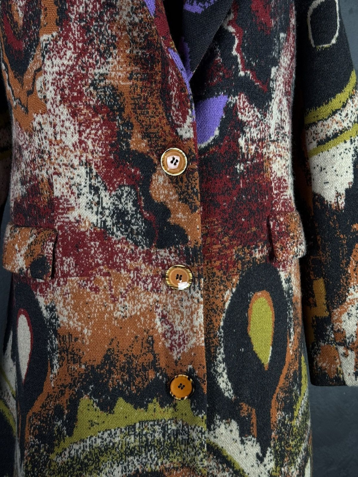 Other IVKO Women’s 100% Wool Abstract Pattern Coat Size 38 / M Size M / US 6-8 / IT 42-44 - 4 Thumbnail