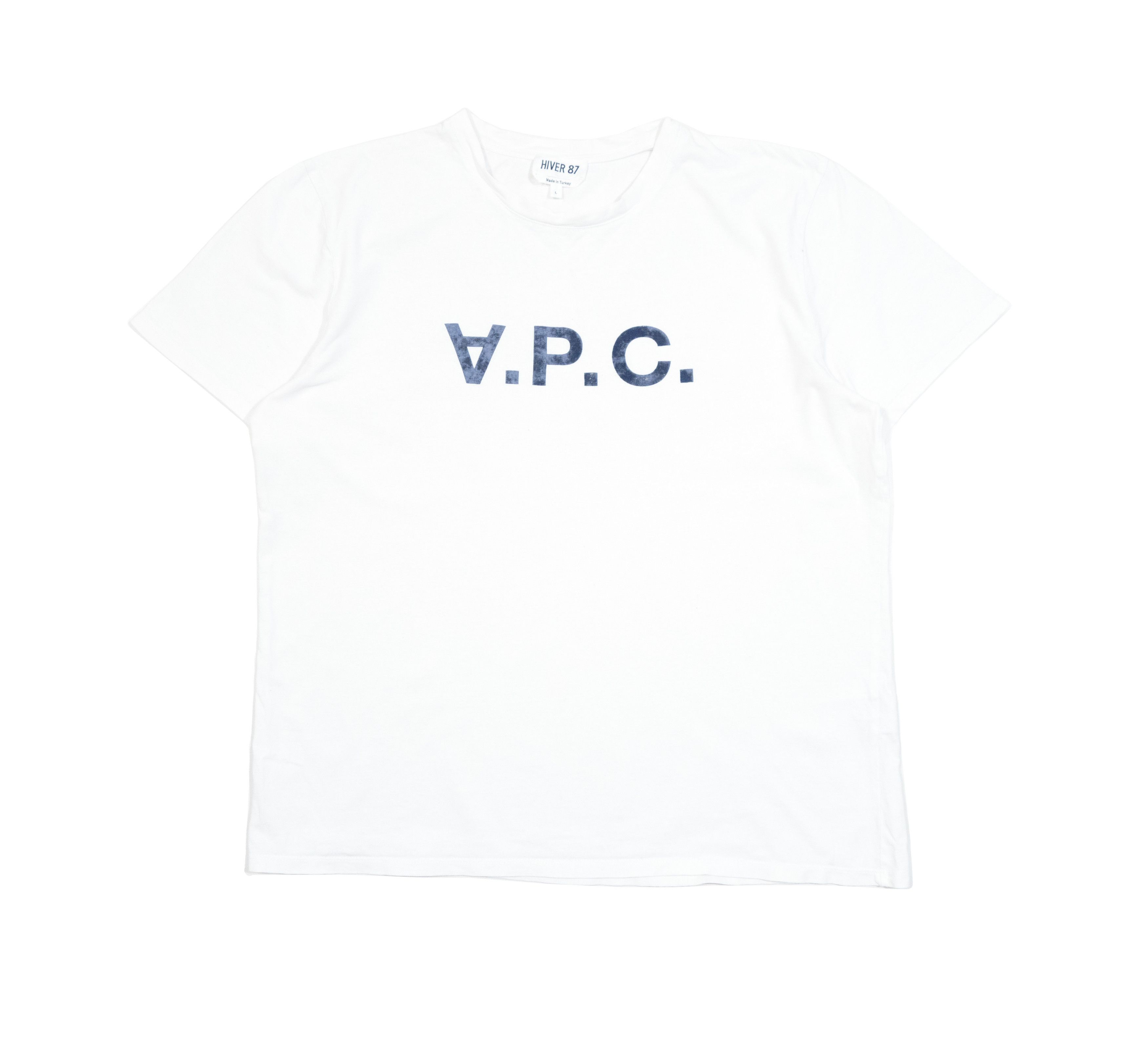 A.P.C. Hiver 87 VPC Flocked Big Logo T-Shirt Size US L / EU 52-54 / 3 - 1 Thumbnail
