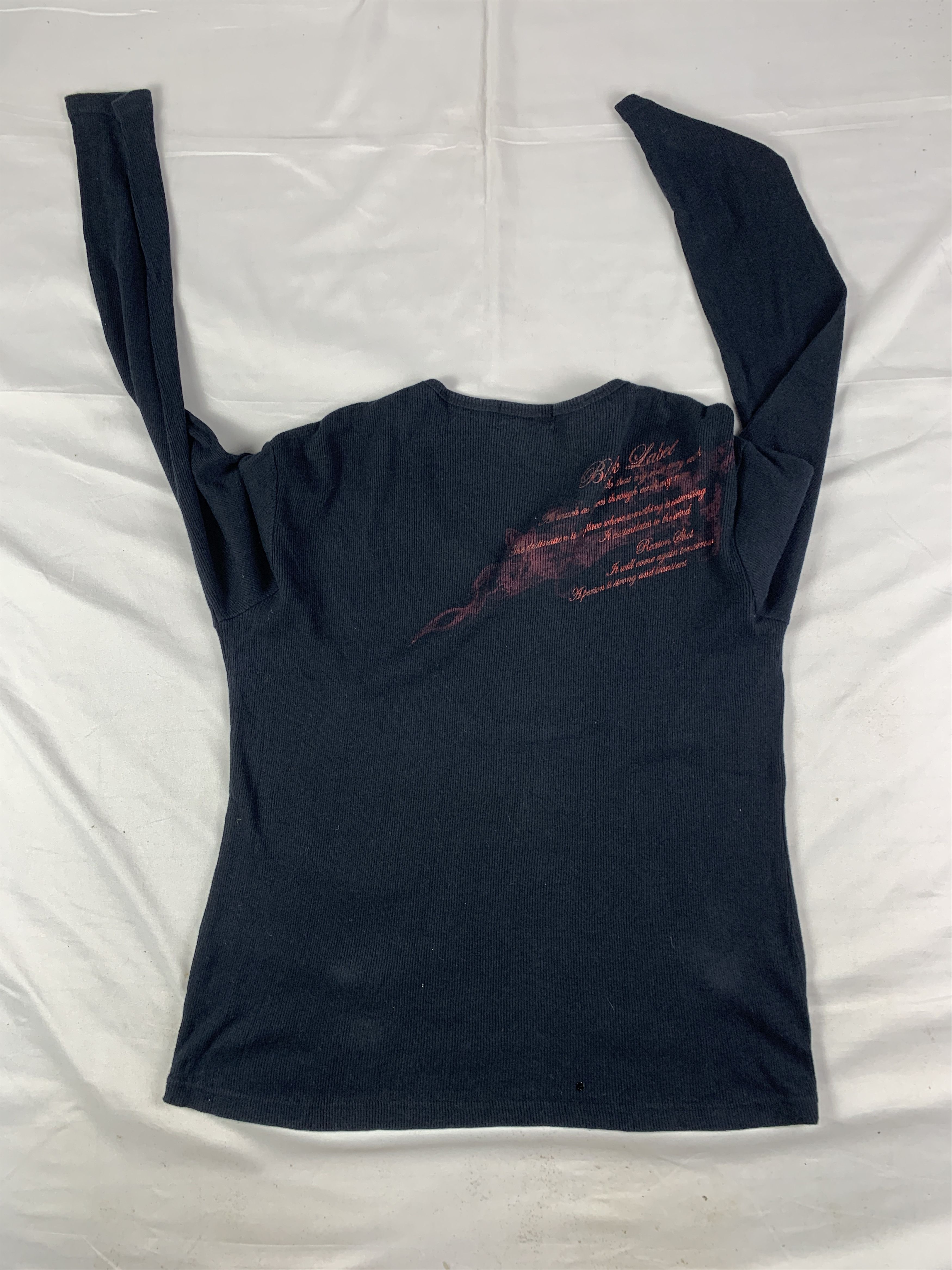 BERNINGS SHO Berning Sho Black Smokey Poem Tee (L) Size L / US 10 / IT 46 - 4 Thumbnail