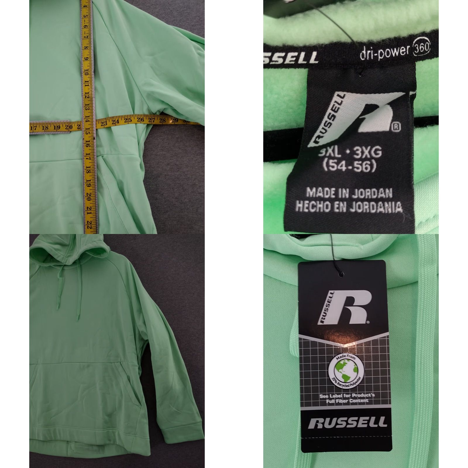 Russell Athletic RUSSELL Athletic Fleece Pullover Hoodie Sweatshirt Hoodie Green 3XL Mens Size US XXL / EU 58 / 5 - 8 Thumbnail