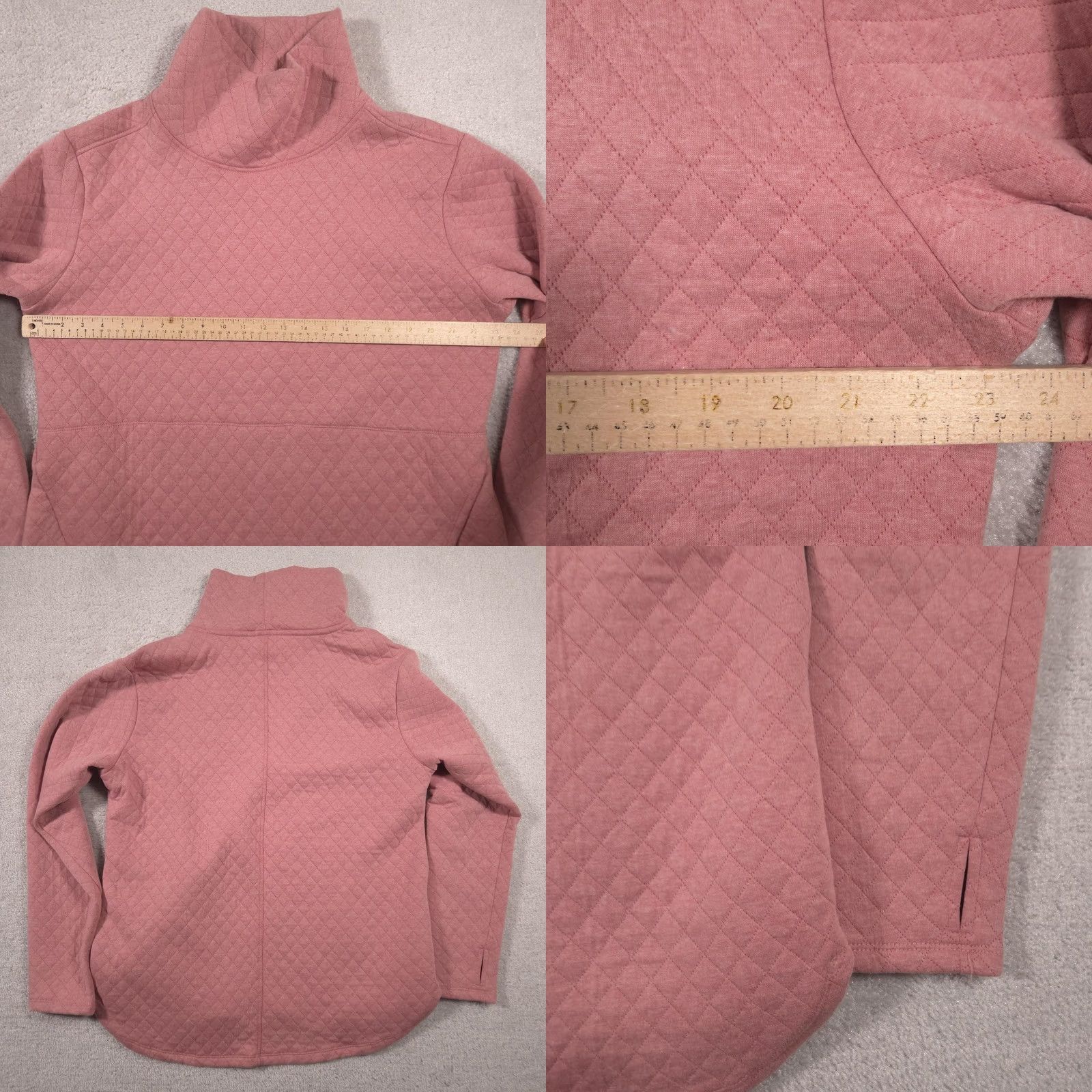 Pinko RBX Sweatshirt Womens XL Pink Quilted Cowl Neck Pullover Pockets Activewear Size XL / US 12-14 / IT 48-50 - 8 Thumbnail