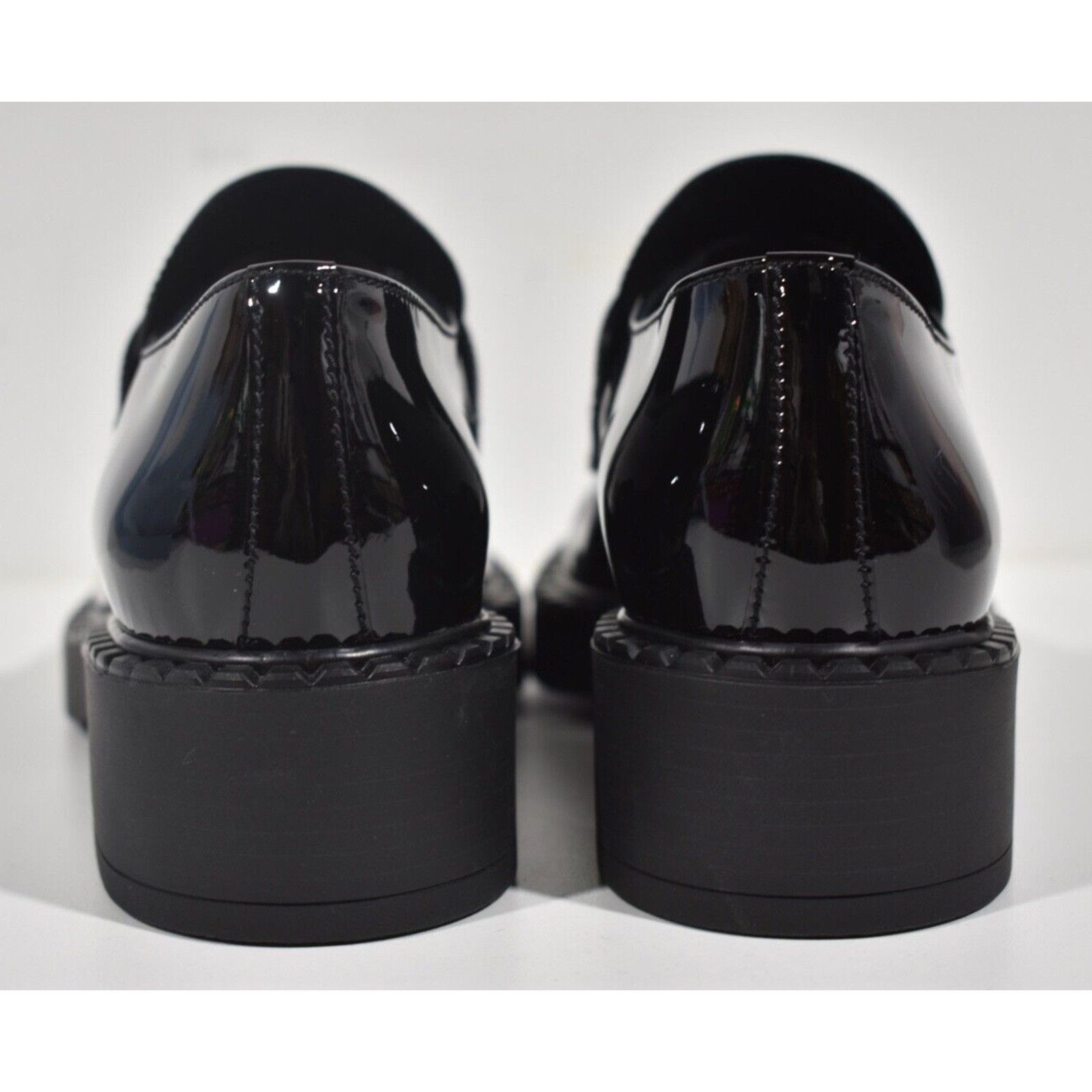 Prada Prada Chocolate Black Patent Leather Silver Logo Platform Size US 11.5 / IT 41.5 - 19 Thumbnail