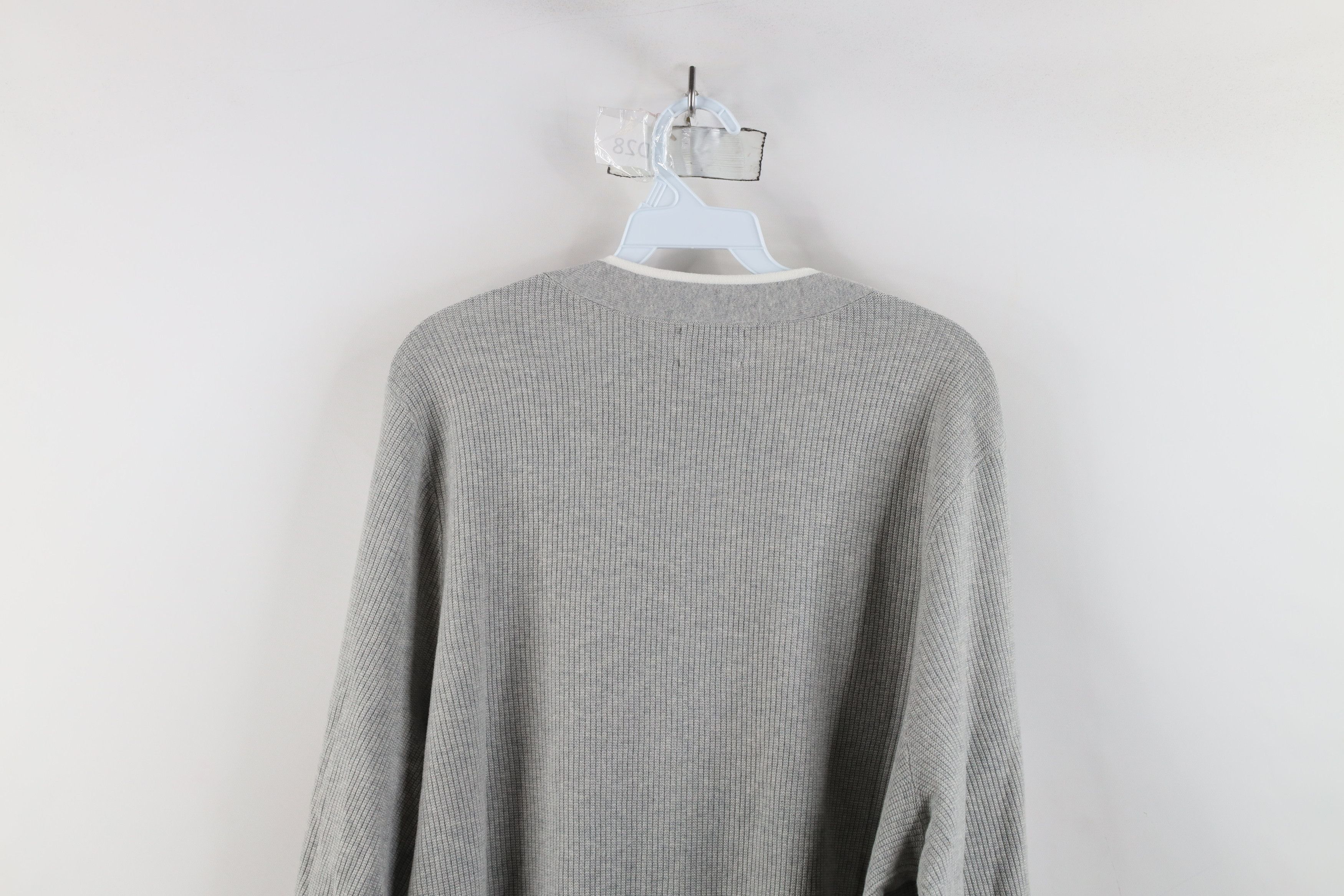 Lands' End × Vintage Vintage Lands End Cotton Ribbed Knit Cardigan Sweater Gray Size XXL / US 16-18 / IT 52-54 - 10 Thumbnail