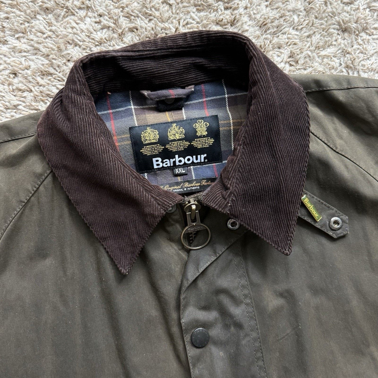 Barbour Barbour Bristol Waxed Jacket Olive Green Tartan Cotton XXL Size US XXL / EU 58 / 5 - 8 Thumbnail