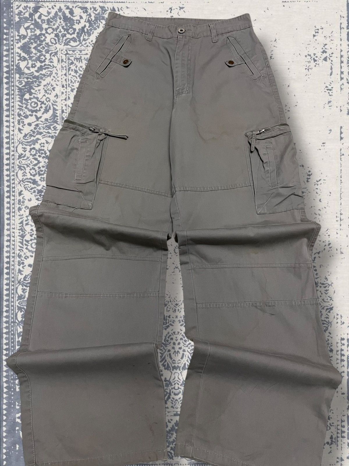 Designer × Japanese Brand × Vintage Vintage 1990s Japan Designer No Brake Cargo Multipcoket Pant Size US 29 - 4 Thumbnail
