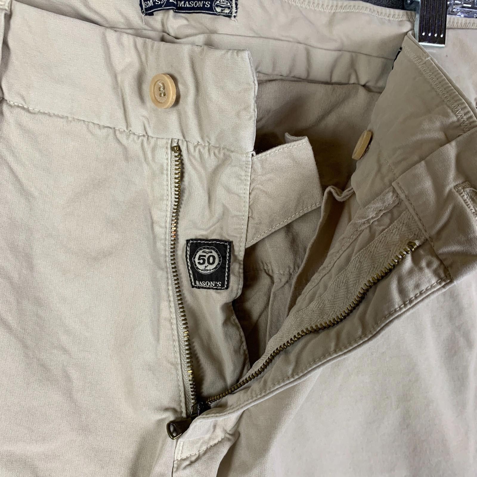 Mason's MENS Mason's Pants 50 34x31 Khaki Straight Leg Chino 321 Size US 34 / EU 50 - 4 Thumbnail