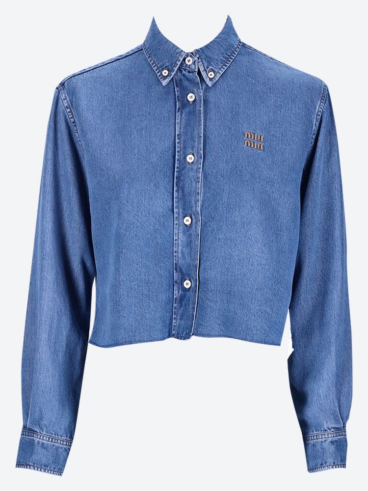 Miu Miu Denim long sleeve shirt Size S / US 4 / IT 40 - 1 Thumbnail