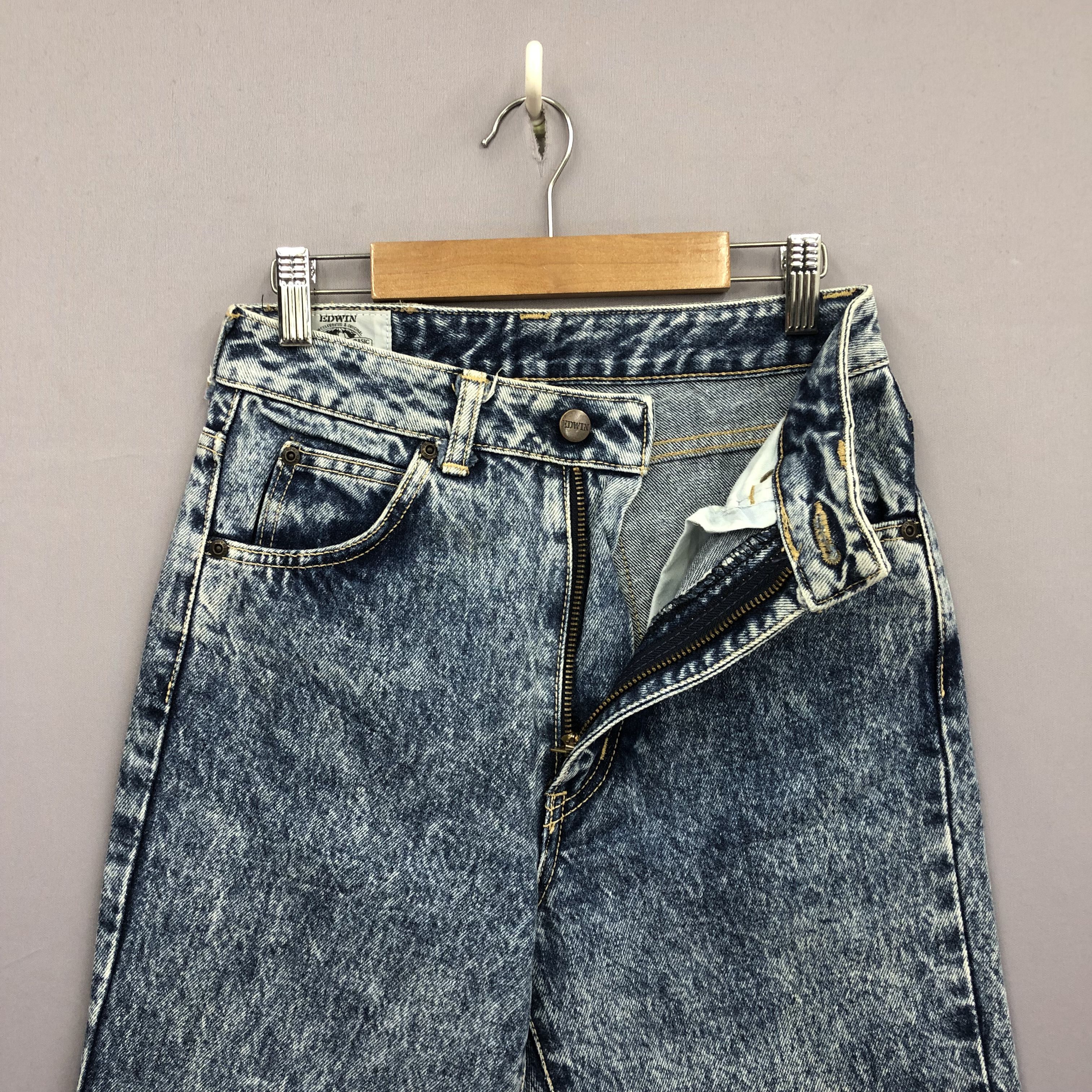 Japanese Brand Vintage 90s Edwin Acid Wash Jeans Japanese Grunge Denim Size 24" / US 00 / IT 34 - 5 Thumbnail