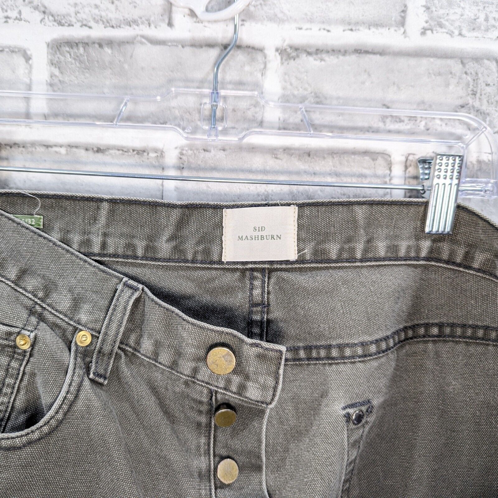 Sid Mashburn SID MASHBURN Men's 5 Pocket Denim Jeans Greenish Grey 36 Size US 36 / EU 52 - 8 Thumbnail