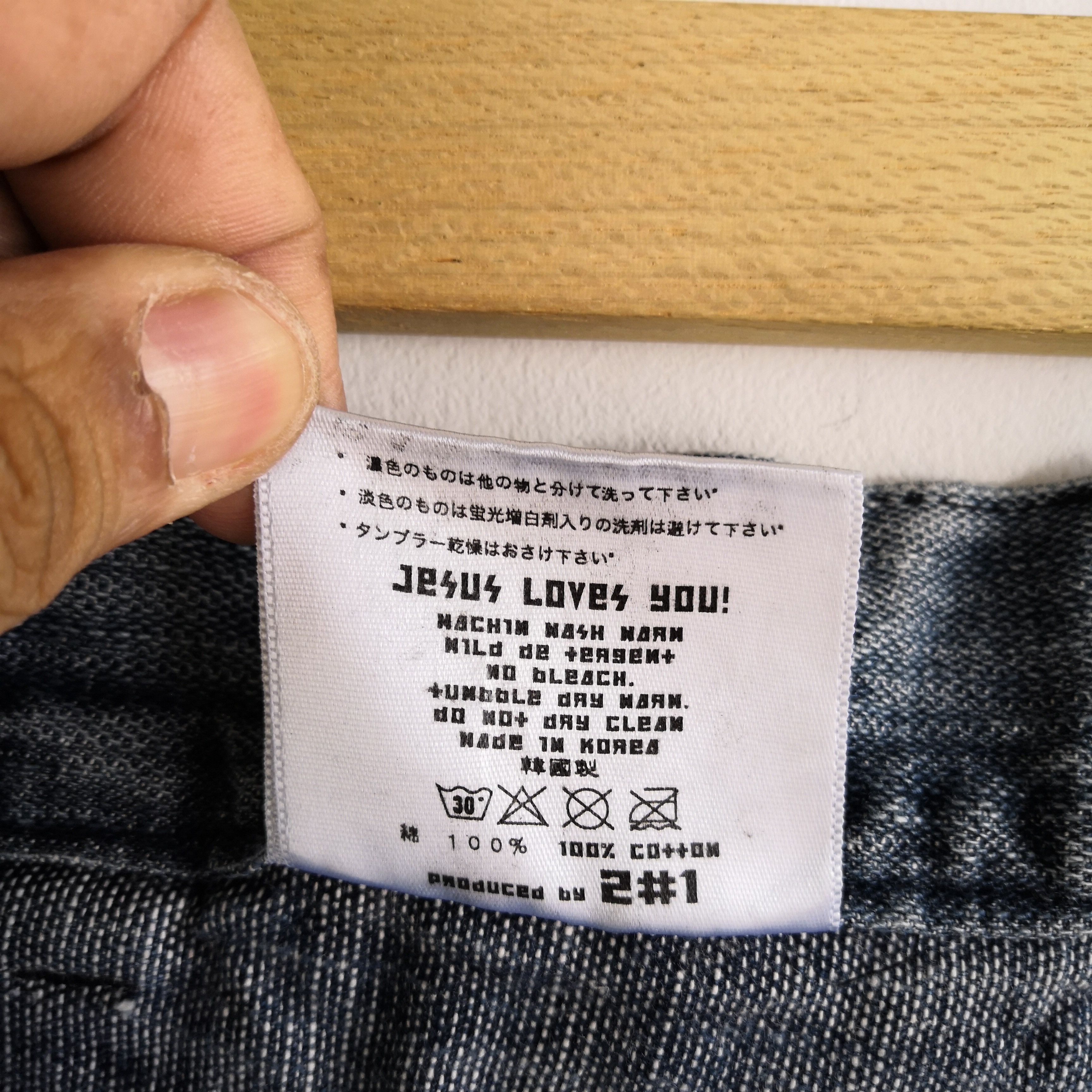 Japanese Brand Y2K 2#1 Distressed Faded Jeans Skulls Yesus Love You Denim Size US 32 / EU 48 - 9 Thumbnail