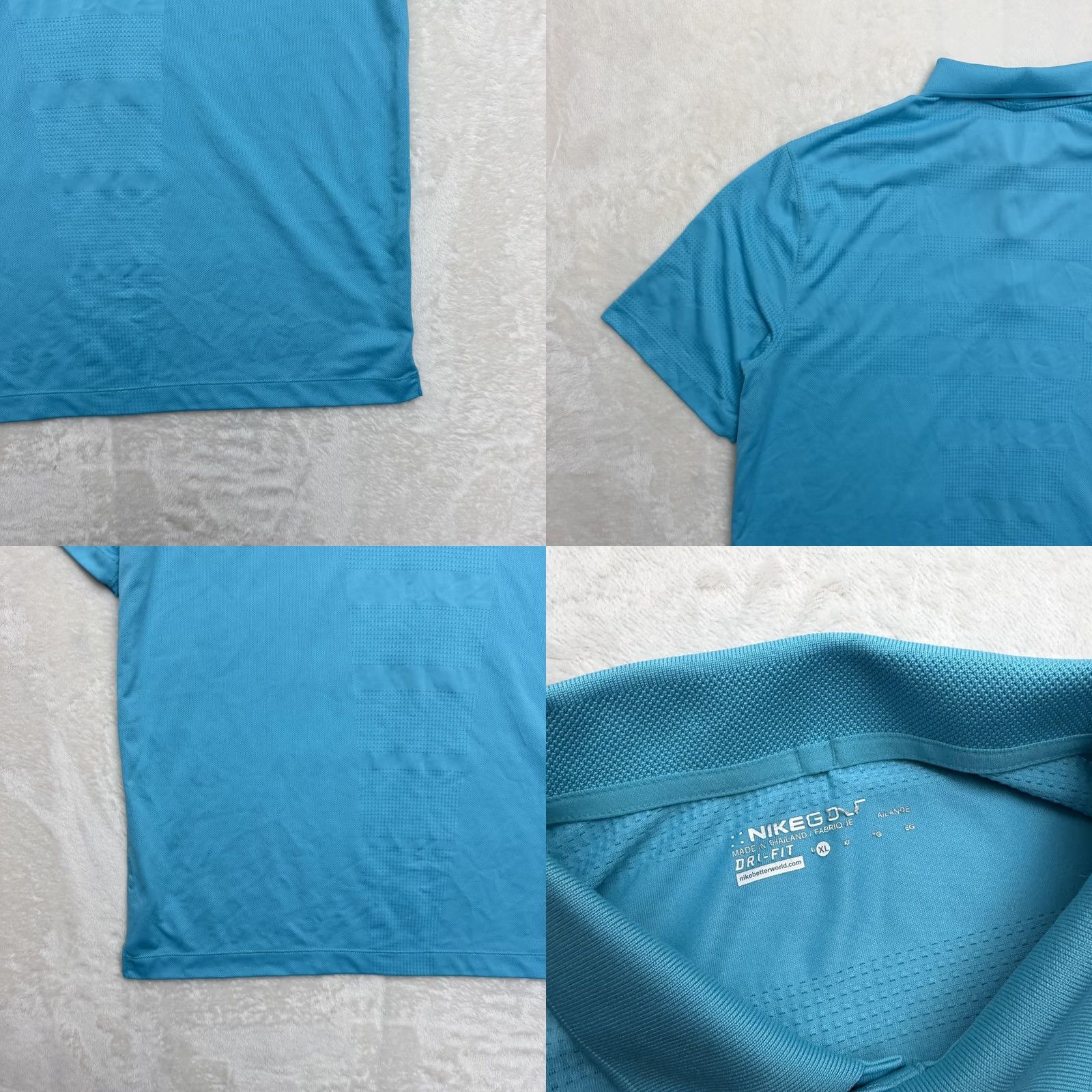 Nike Nike Dri-FIT Polo Shirt Mens XL Blue Textured Stripe Golf Performance Shirt Size US XL / EU 56 / 4 - 9 Thumbnail