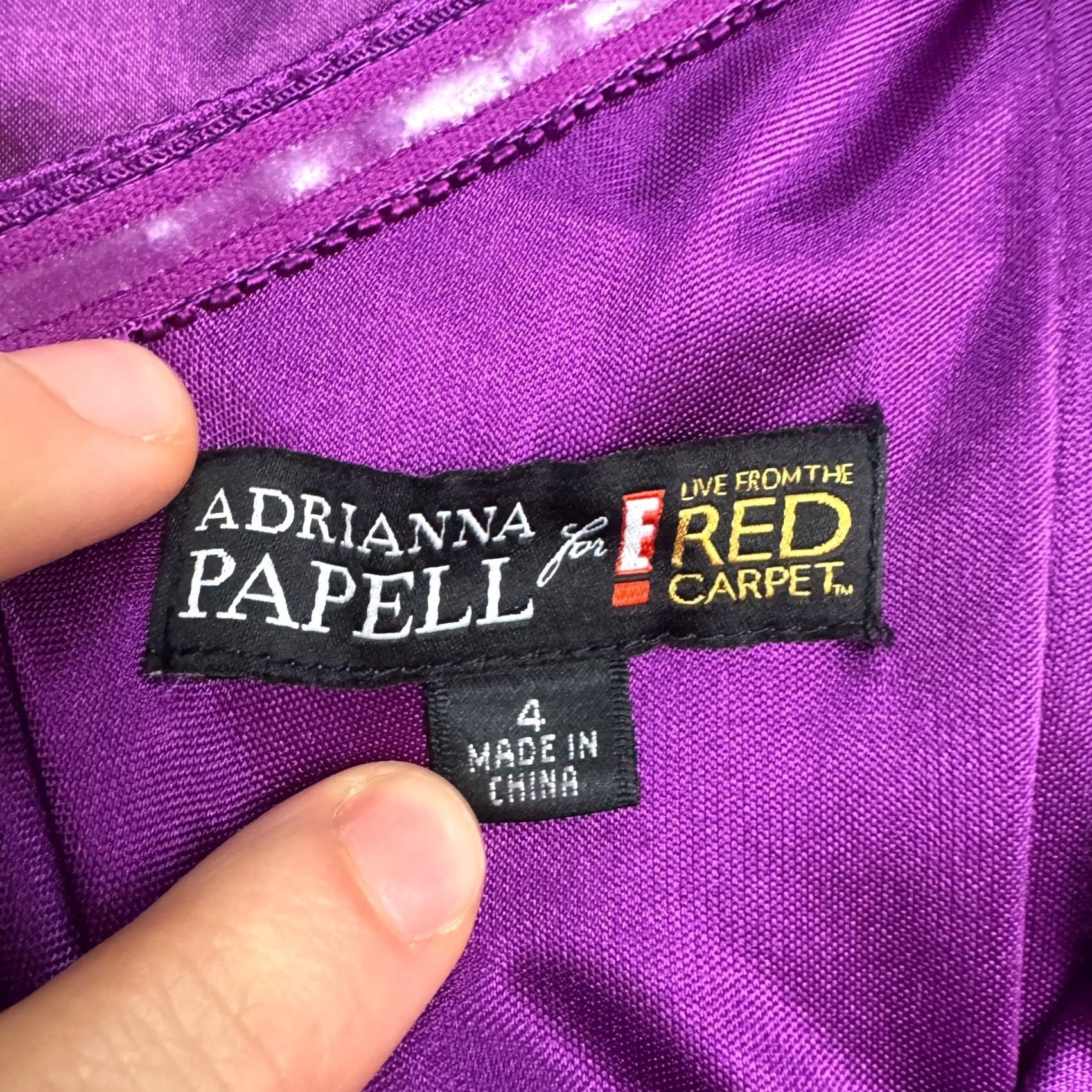 Adrianna Papell Adrianna Papell E! Live Red Carpet One Shoulder Satin Maxi Formal Dress 4 Purple Size S / US 4 / IT 40 - 7 Thumbnail