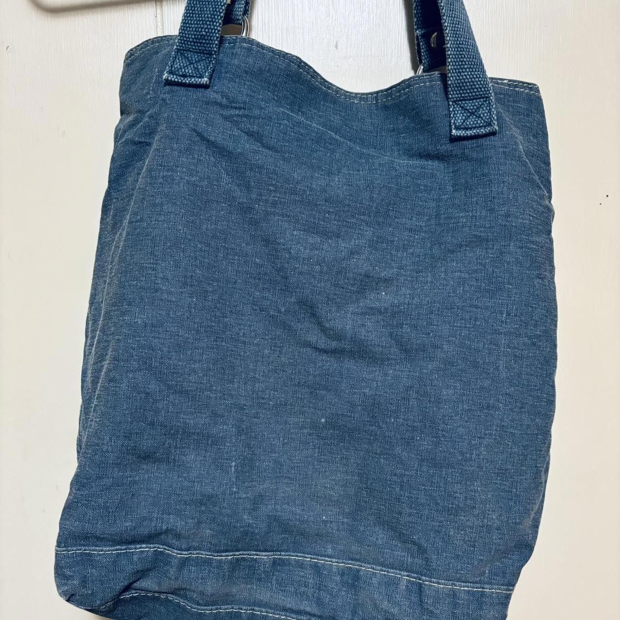 Designer Vintage Y2k Blue Denim Buckle Tote Bag Shoulder Purse Size ONE SIZE - 3 Thumbnail
