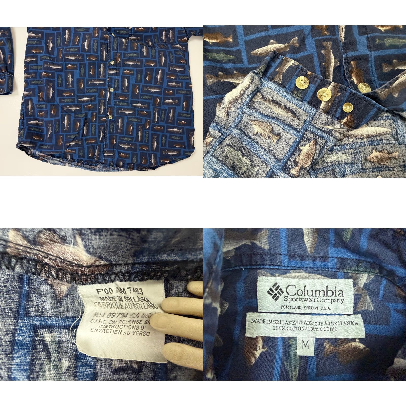Vintage VINTAGE Columbia Shirt Men M Button-Up Geometric Fish Outdoor 90s Dad Blue Cotton Size US M / EU 48-50 / 2 - 9 Thumbnail