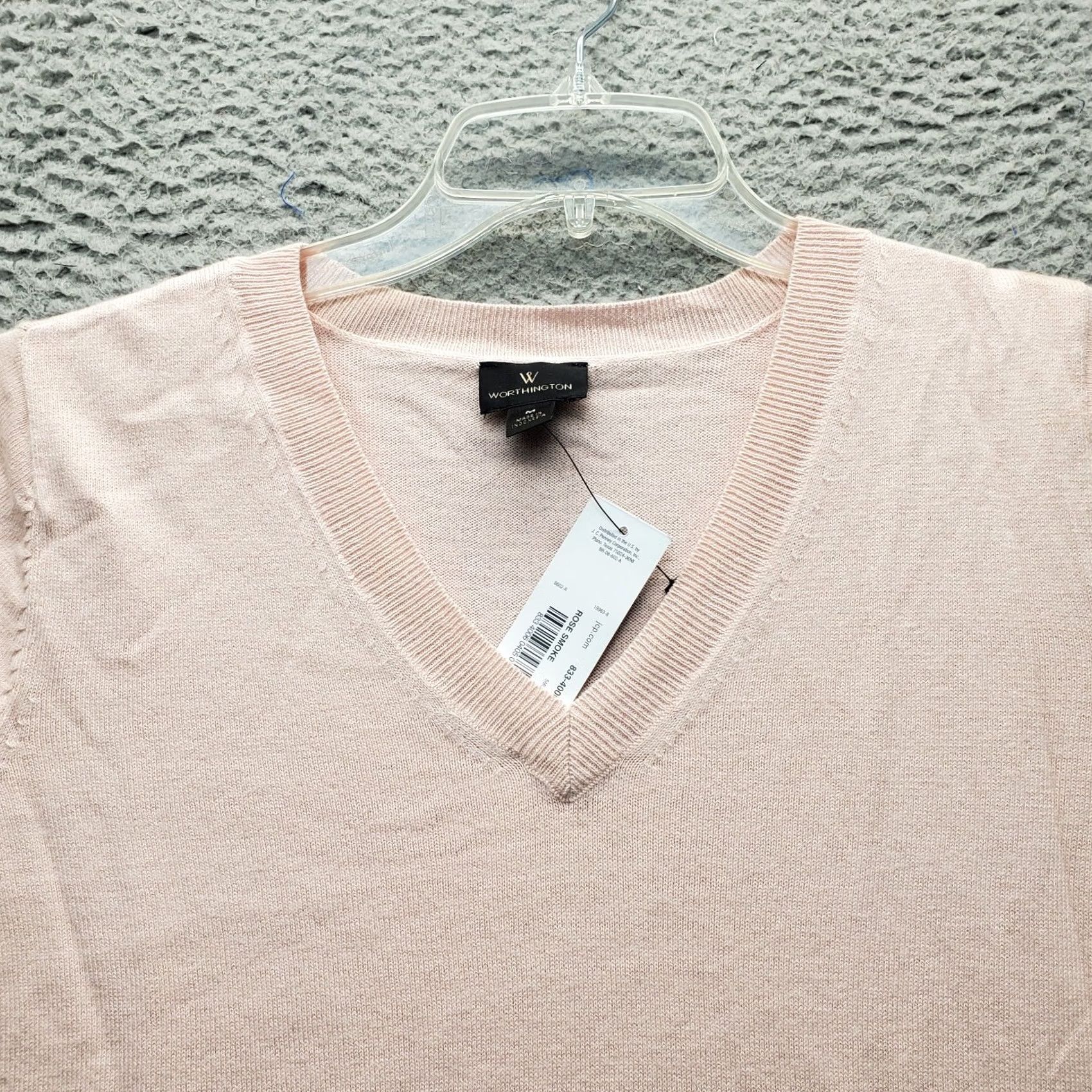 Worthington Worthington Womens Sweater Raglan Sleeve V-Neck Pullover M Pink Slim Knit Shirt Size M / US 6-8 / IT 42-44 - 7 Thumbnail