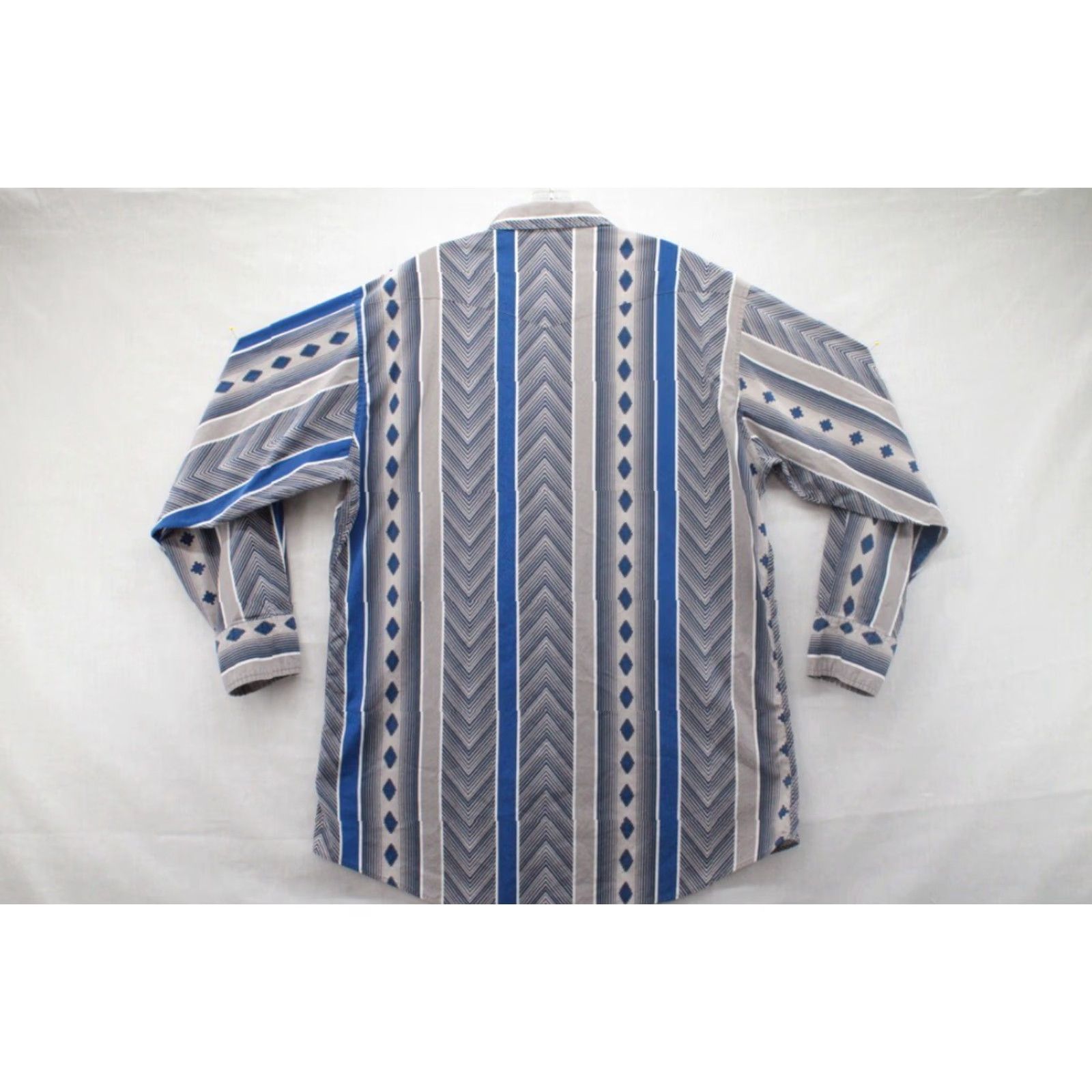 Vintage VINTAGE Panhandle Slim Shirt Men's 18 Blue Pearl Snap Western Aztec Cowboy Long Sleeve Size US XXL / EU 58 / 5 - 3 Thumbnail