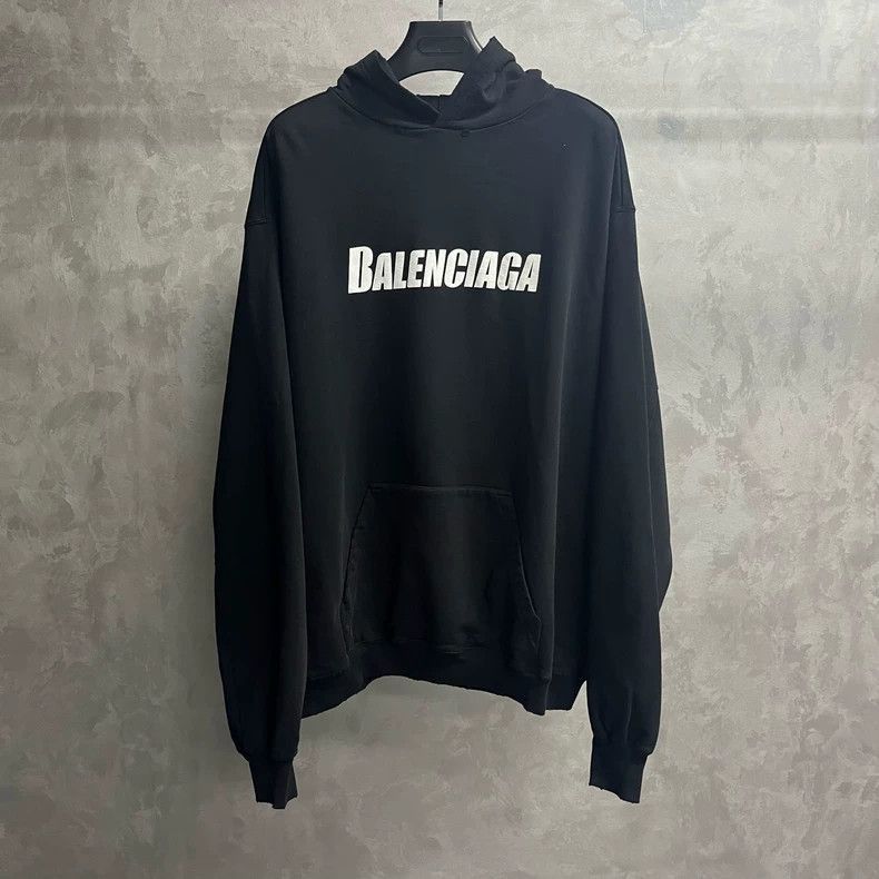 Balenciaga Balenciaga Black Letter Print Hoodie-2506 Size US S / EU 44-46 / 1 - 1 Thumbnail