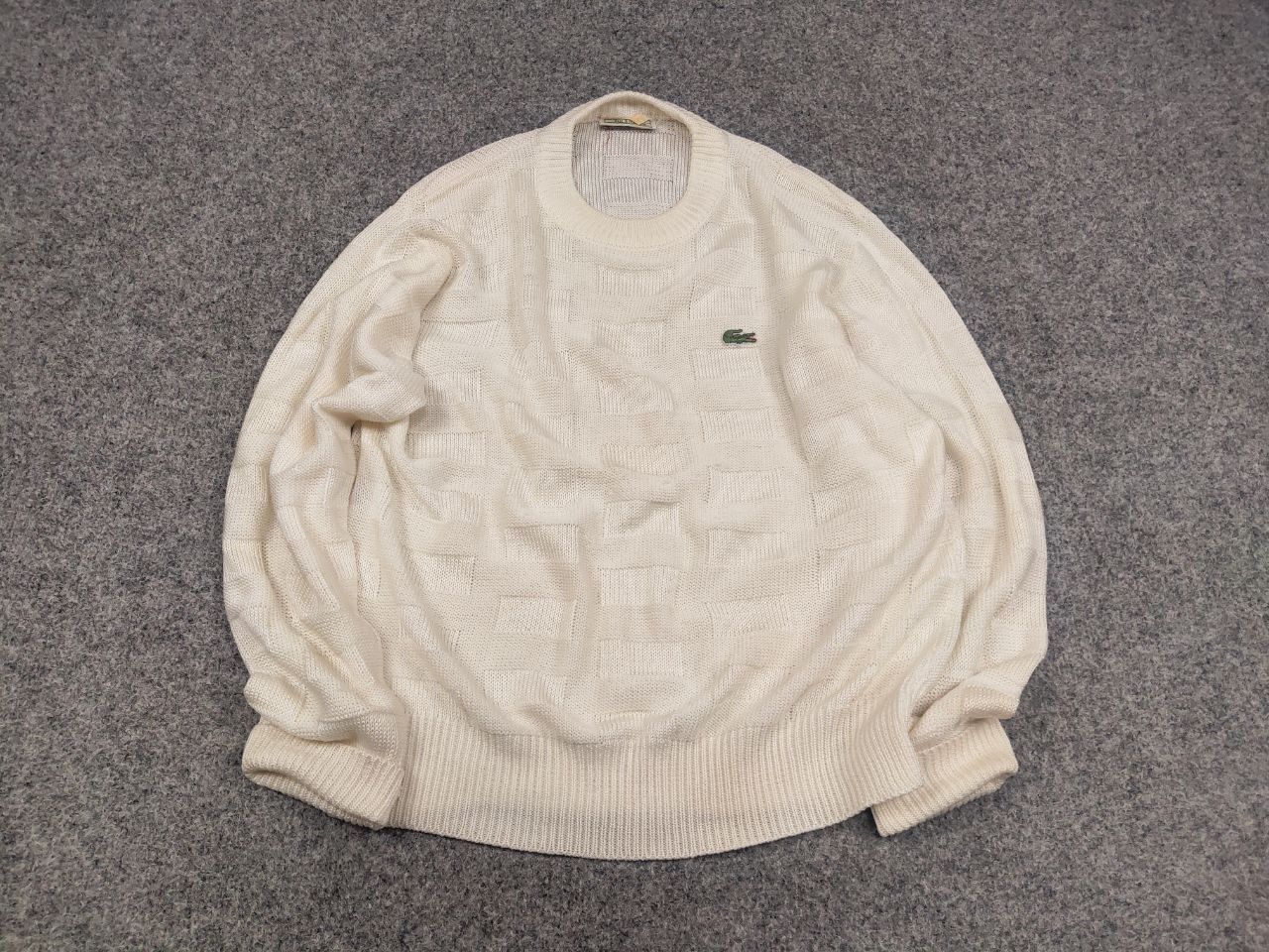 Lacoste Vintage 90's Lacoste Chemise Textured knit Crew Shek sweater Size US M / EU 48-50 / 2 - 2 Thumbnail