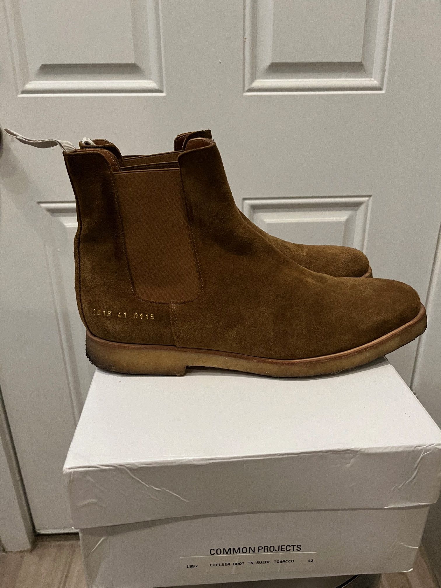 Common Projects Common Projects Chelsea Boot Suede Tobacco Grailed