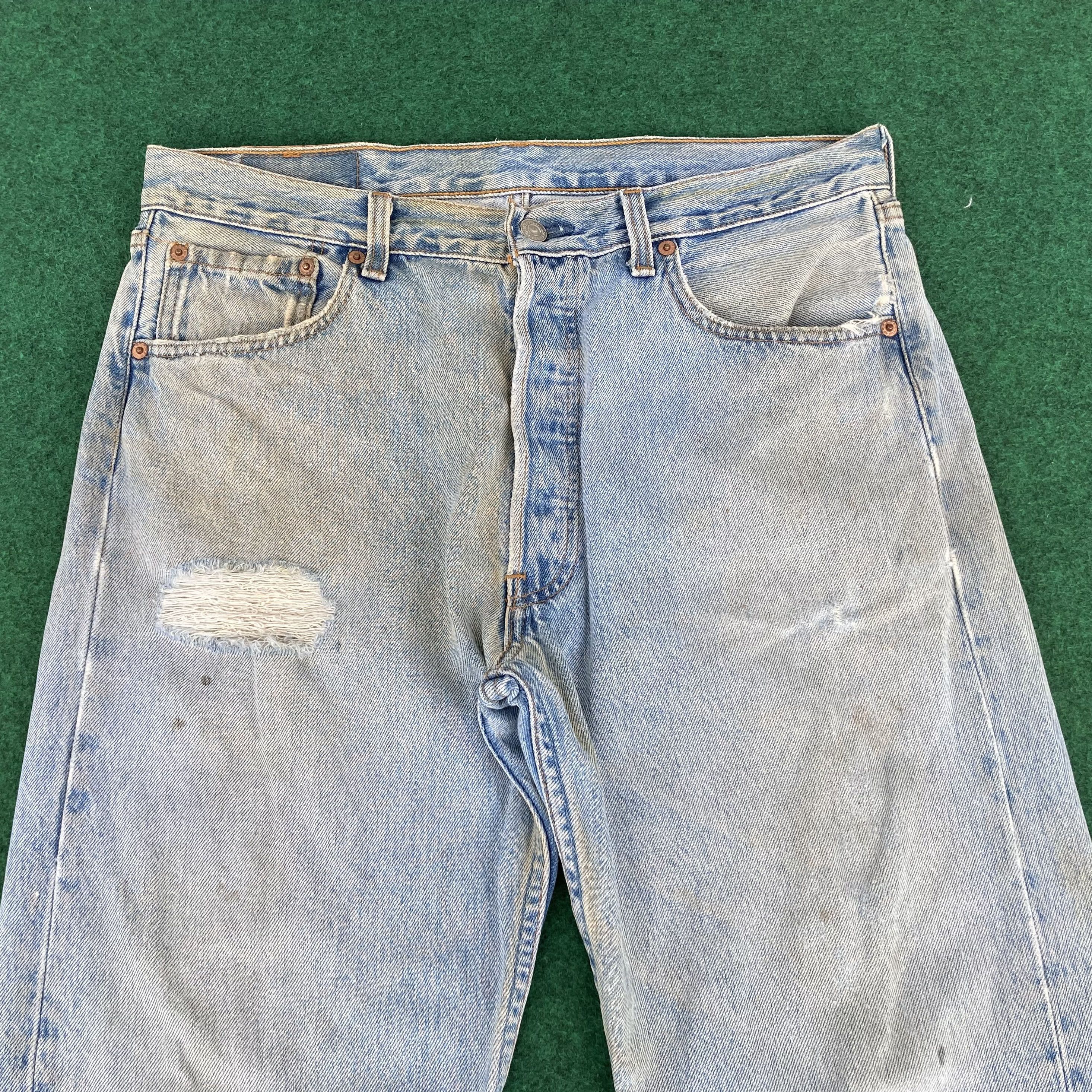 Levi's × Vintage Vtg Levis 501 Distressed Ripped Stains Sz 32 Jeans Size US 32 / EU 48 - 3 Thumbnail