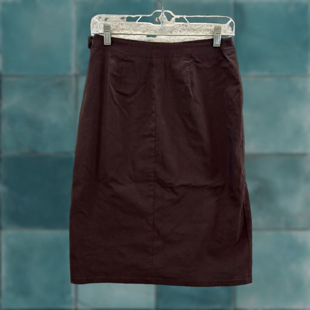 Vintage VINTAGE 90s Y2K Skirt 2 Brown Knee High Pencil Slit Office Career Corpcore Womens 2 25 Max Studio Size 26" / US 2 / IT 38 - 1 Thumbnail