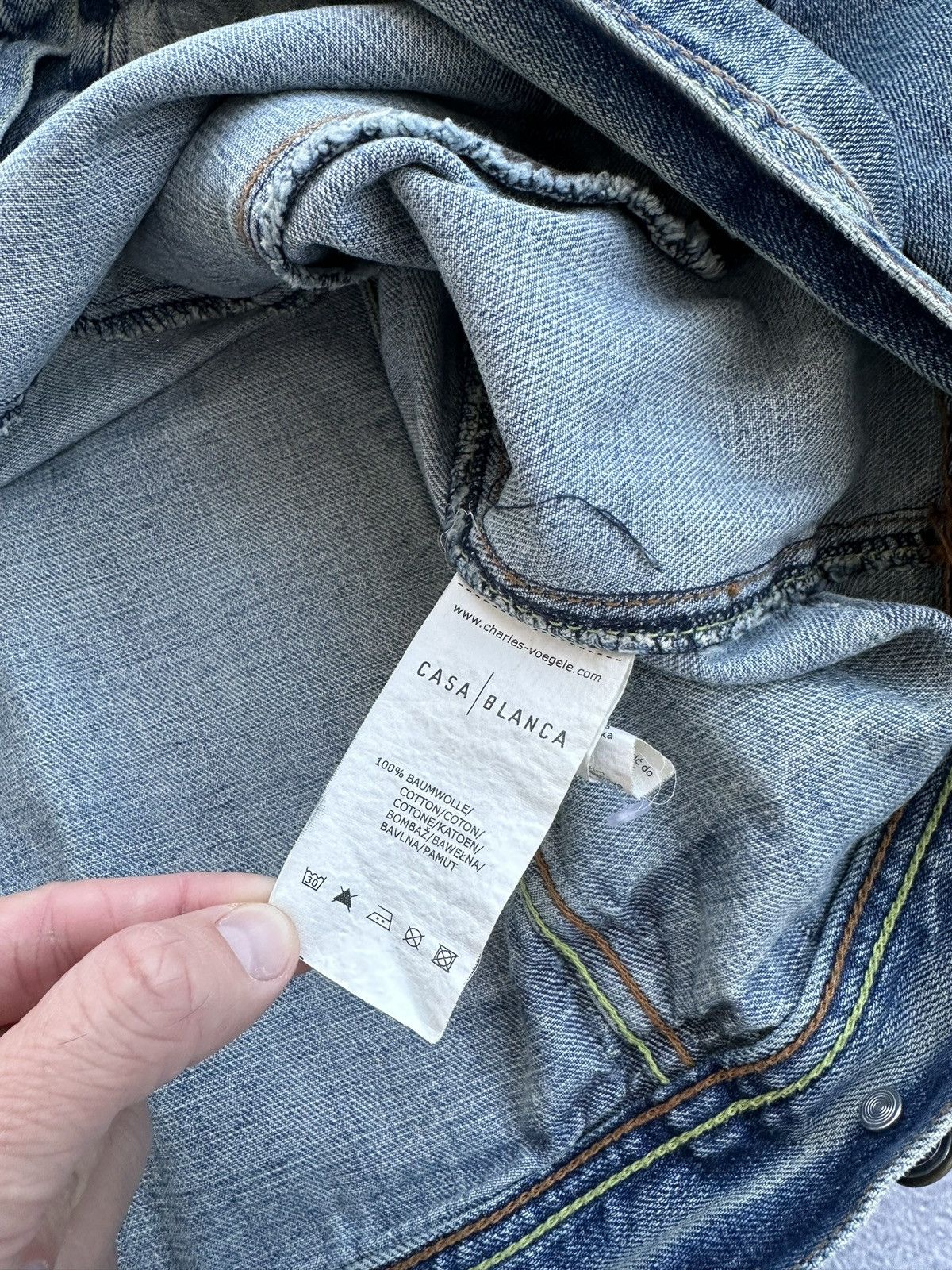 Casablanca × Vintage Vintage Casablanca Denim Distressed Japanese Jacket Size US XL / EU 56 / 4 - 9 Thumbnail