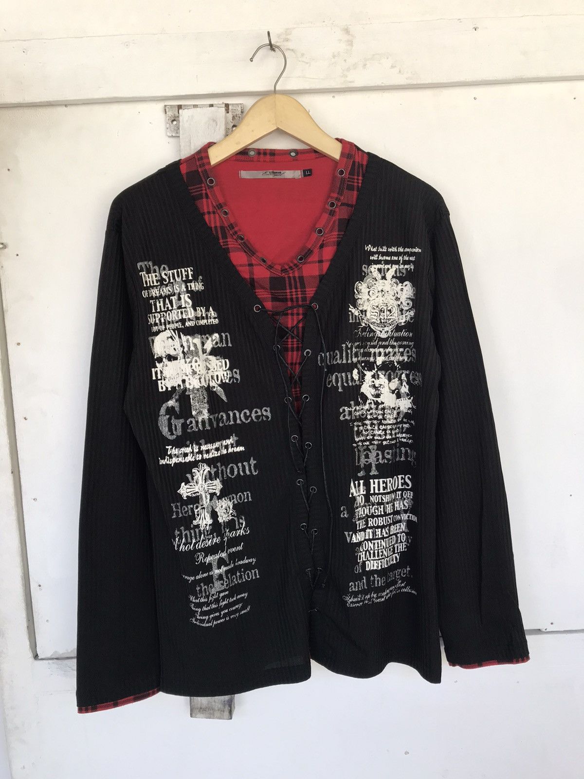 Japanese Brand Y2K Laces Up Euroyal Poem Double Layer Size US L / EU 52-54 / 3 - 2 Thumbnail