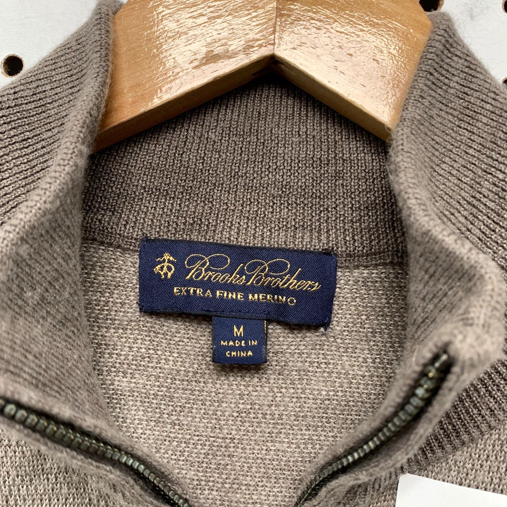 Brooks Brothers BROOKS BROTHERS Extra Fine Merino Wool Sweater Mens Medium Brown 1/4 Zip Pullover Mock Neck Knit Knitwear Casual Winter 90s Preppy Mens Size US M / EU 48-50 / 2 - 6 Thumbnail