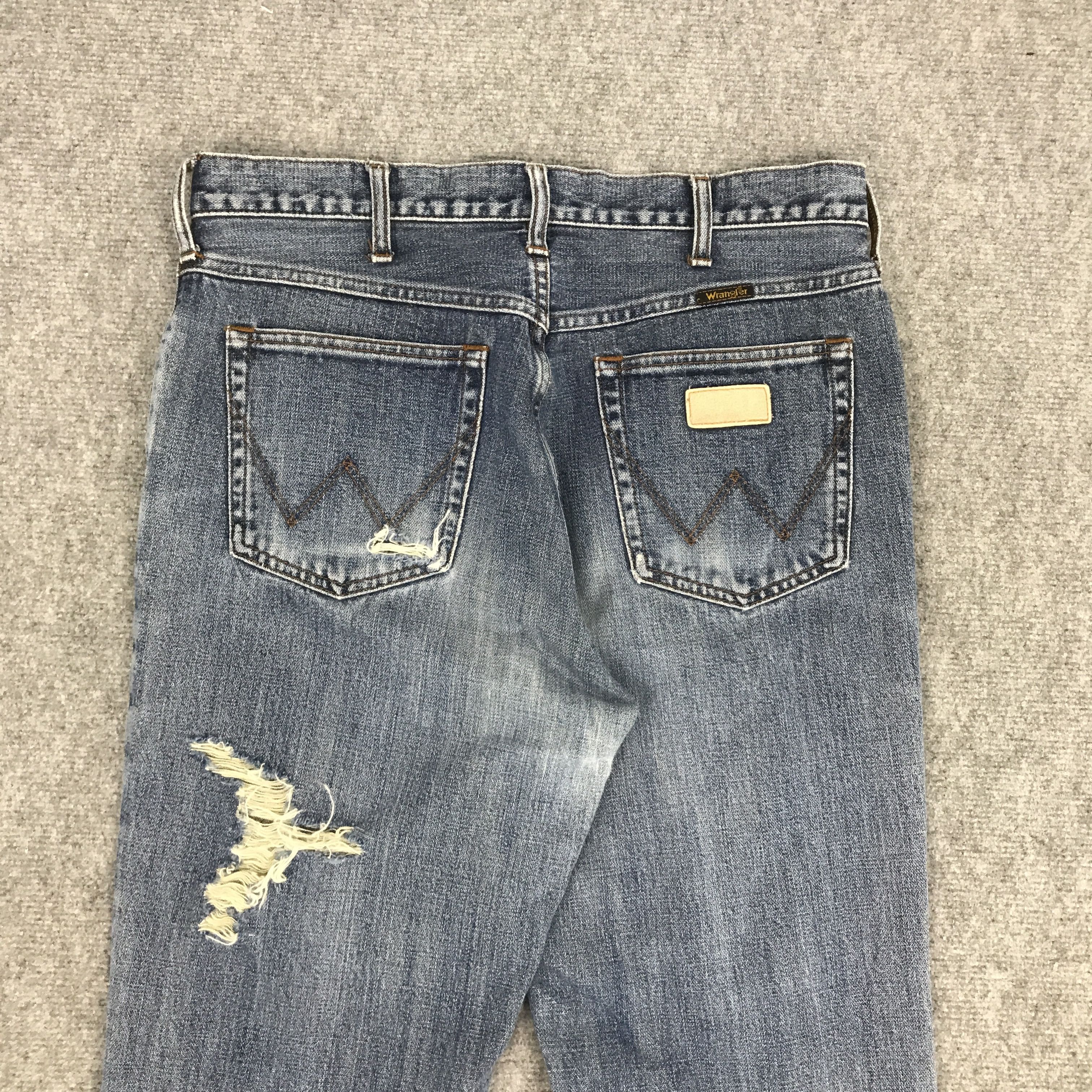Japanese Brand × Wrangler FLARE WRANGLER DENIM BOOTCUT DISTRESSED JENAS PANTS Size US 33 - 5 Thumbnail