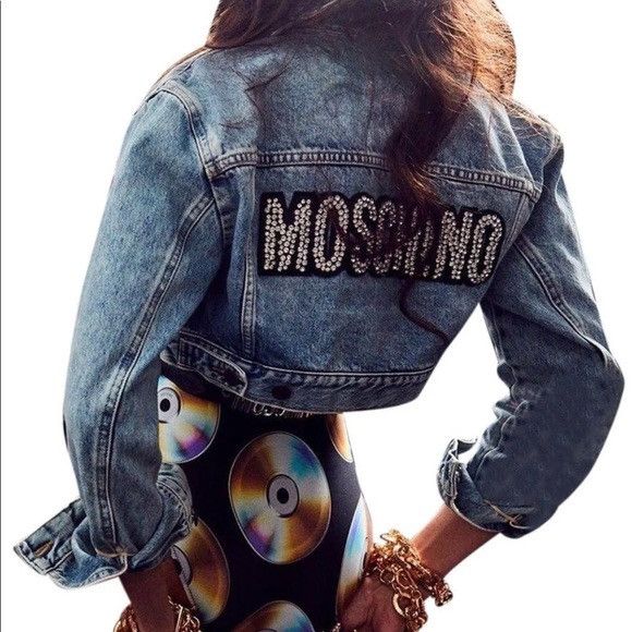 MOSCHINO x H&M Cropped Denim Rhinestone Jacket