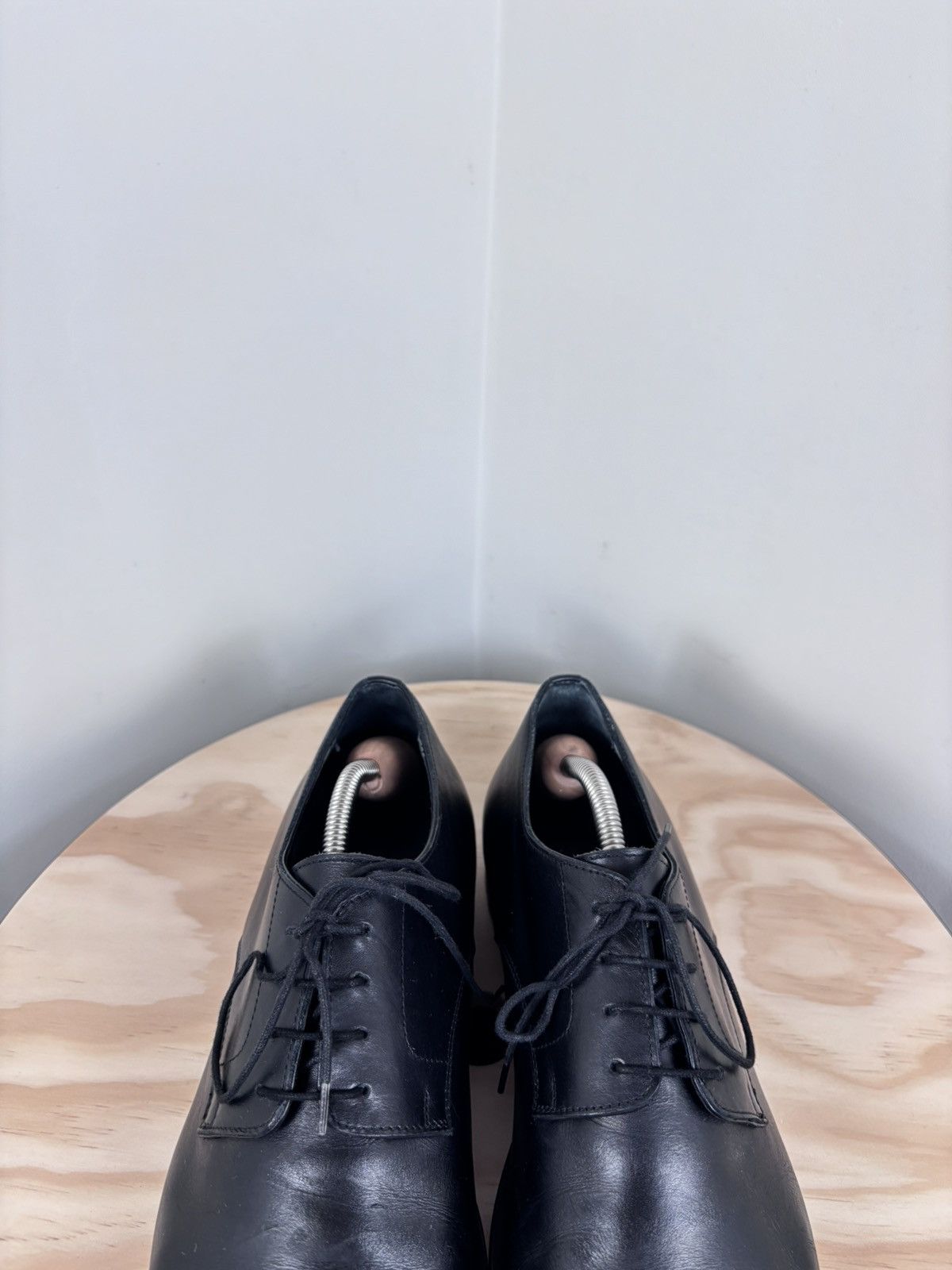 Hermes Hermes Men’s Black Leather Cap Toe Derby Dress Shoes Size US 8 / EU 41 - 6 Thumbnail