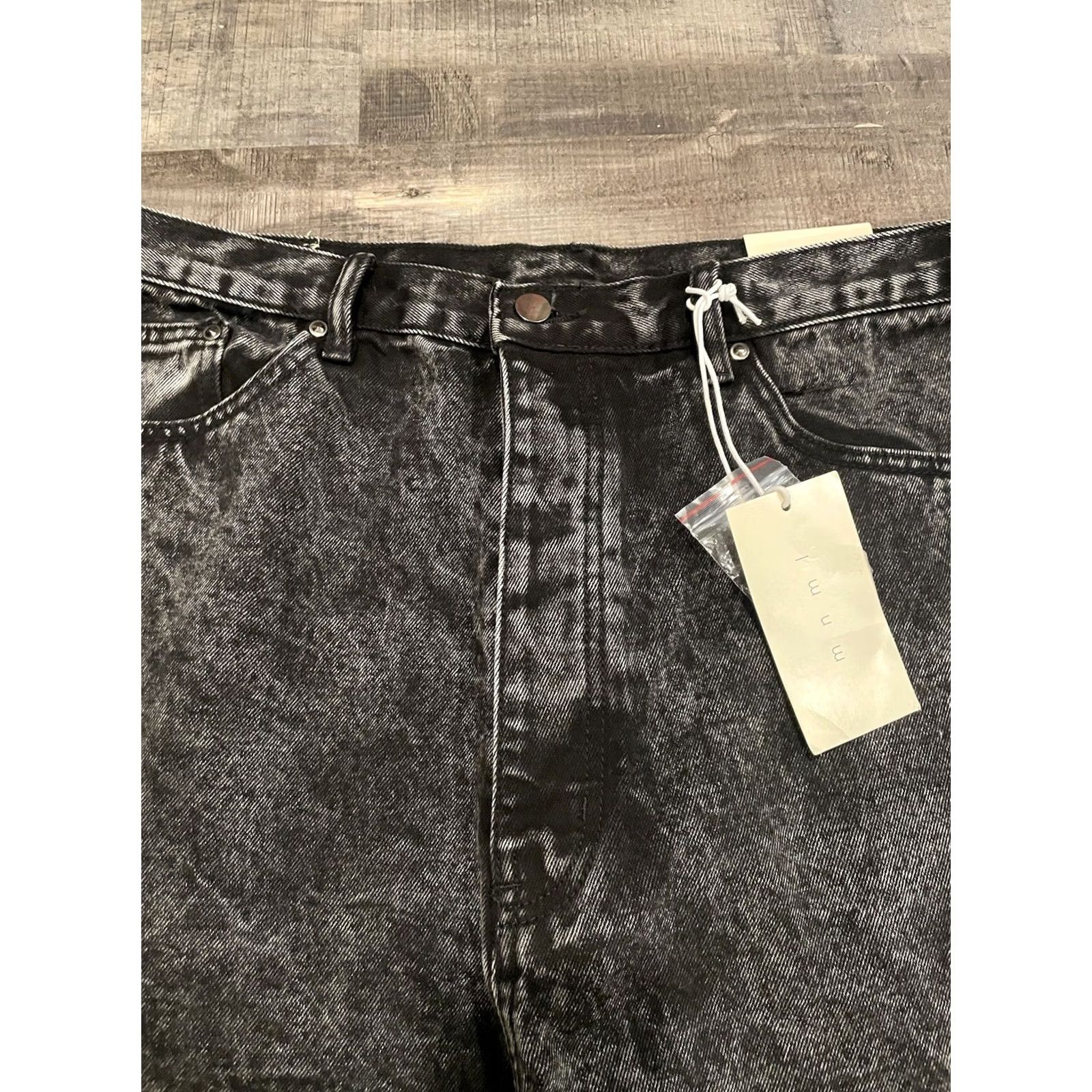 MNML MNML Jeans Black Wash 38x33 Denim Pants Men Regular 5-Pocket Iron Button Zip Modern B118 Work Denim Size US 38 / EU 54 - 6 Thumbnail