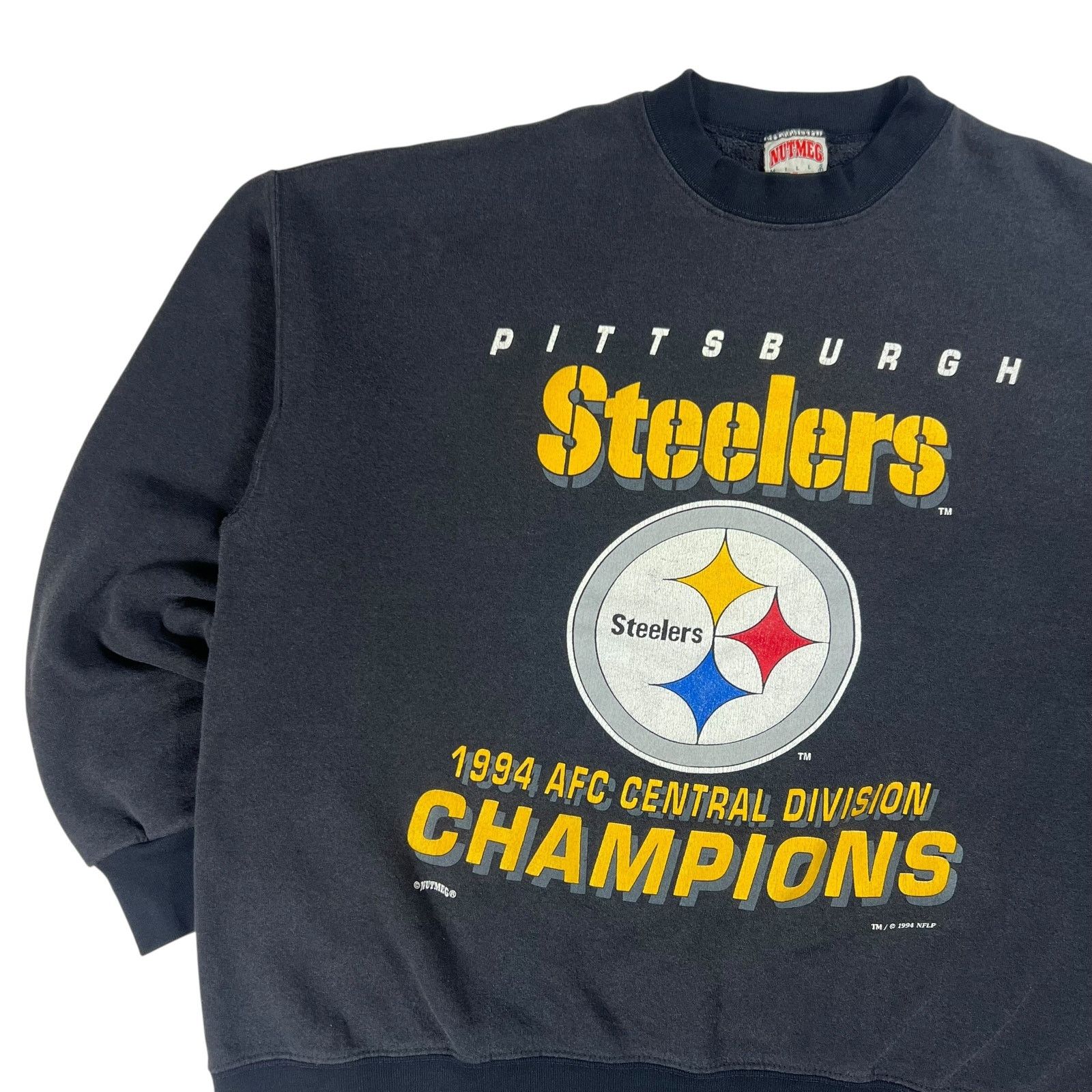 NFL × Nutmeg × Vintage 1994 Nutmeg Pittsburgh Steelers AFC champs faded crewneck Size US XL / EU 56 / 4 - 4 Thumbnail