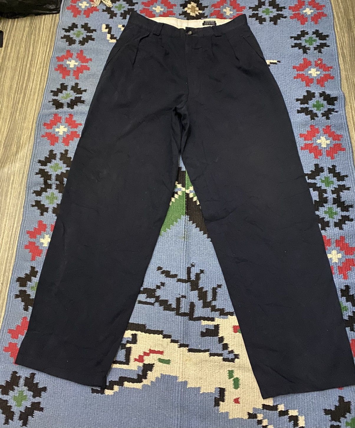 Giorgio Armani VINTAGE BLUE BLACK GIORGIO ARMANI BAGGY PANT Size US 30 / EU 46 - 1 Thumbnail