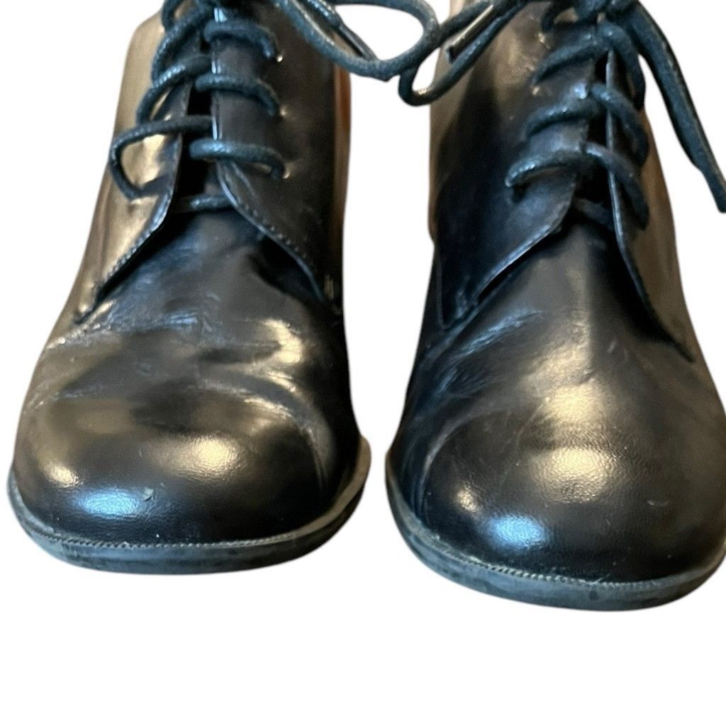 Vintage 90s Bandolino Leather Lace Up Oxford Loafers Block Heels 9 Size US 9 / IT 39 - 9 Thumbnail