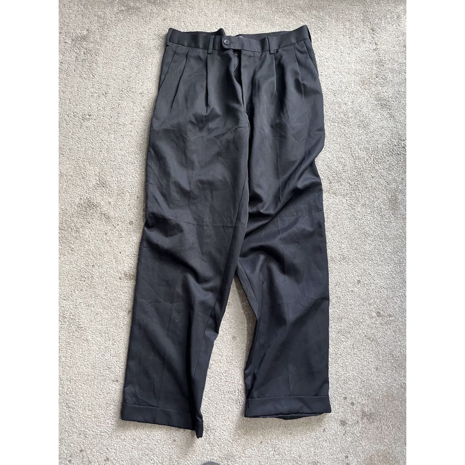 Perry Ellis Perry Ellis America Dress Pants Black Pleated Mens Size 32x32 Pants Shirt? Size US 32 / EU 48 - 2 Thumbnail