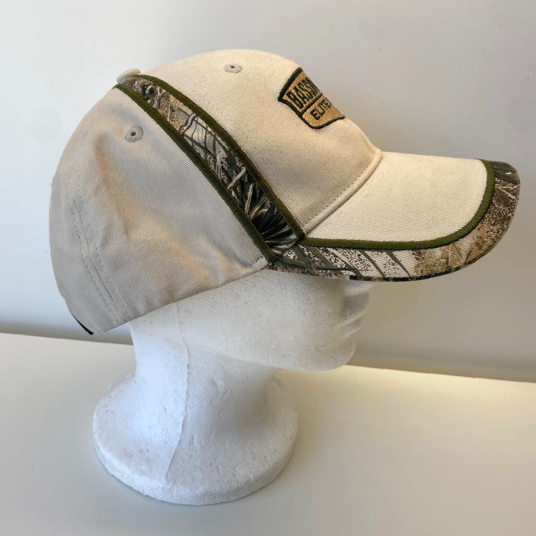 Vintage VINTAGE Game Guard BassMaster Elite Series Dad Hat Beige Camo Strapback Men Adjustable Cotton Baseball Cap Hat Mens Beige Camouflage USA 90s? Size ONE SIZE - 4 Thumbnail