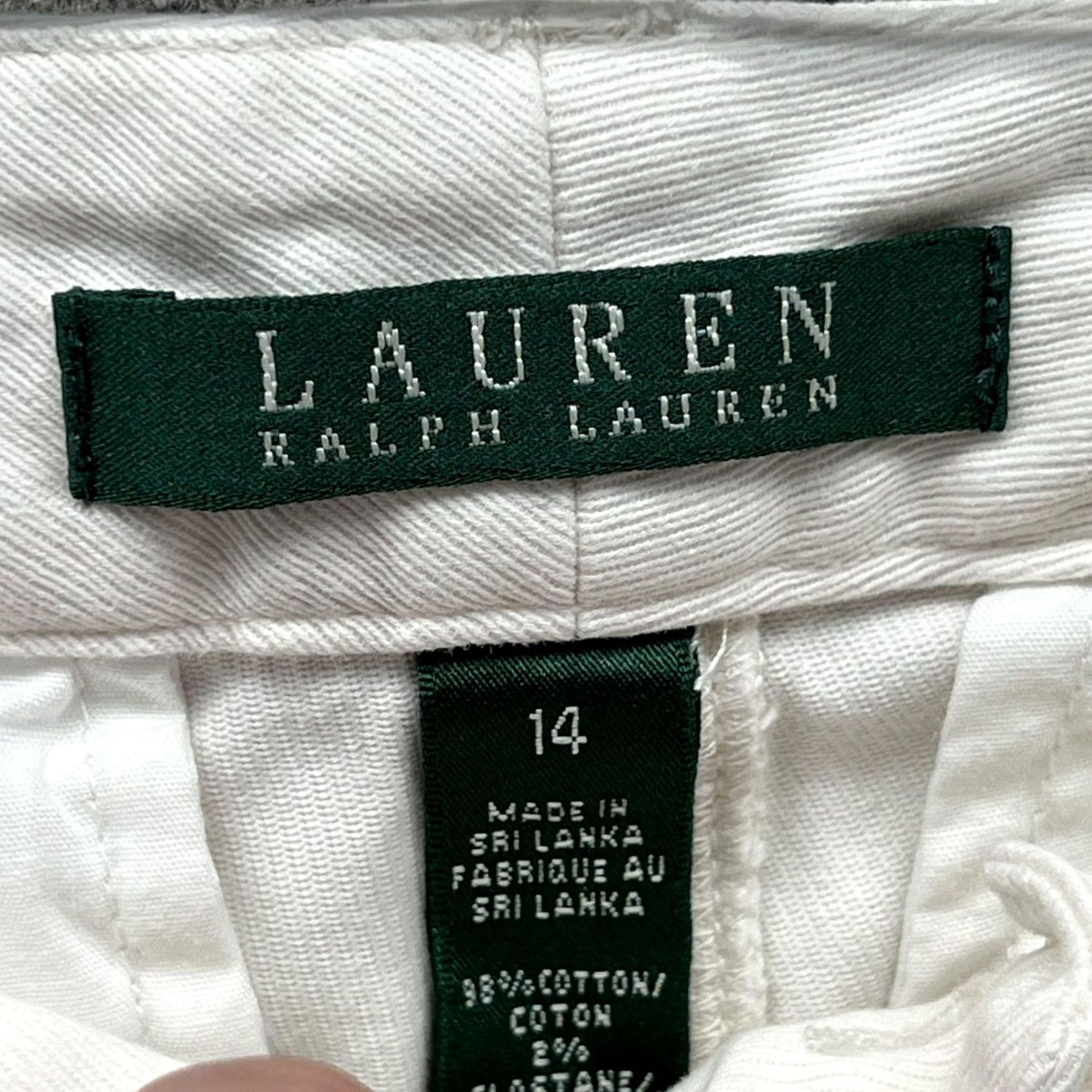 Ralph Lauren Lauren Ralph Lauren Pants Womens 14 White Cargo Straight Leg Twill Casual Size 36" / US 14 / IT 50 - 2 Thumbnail