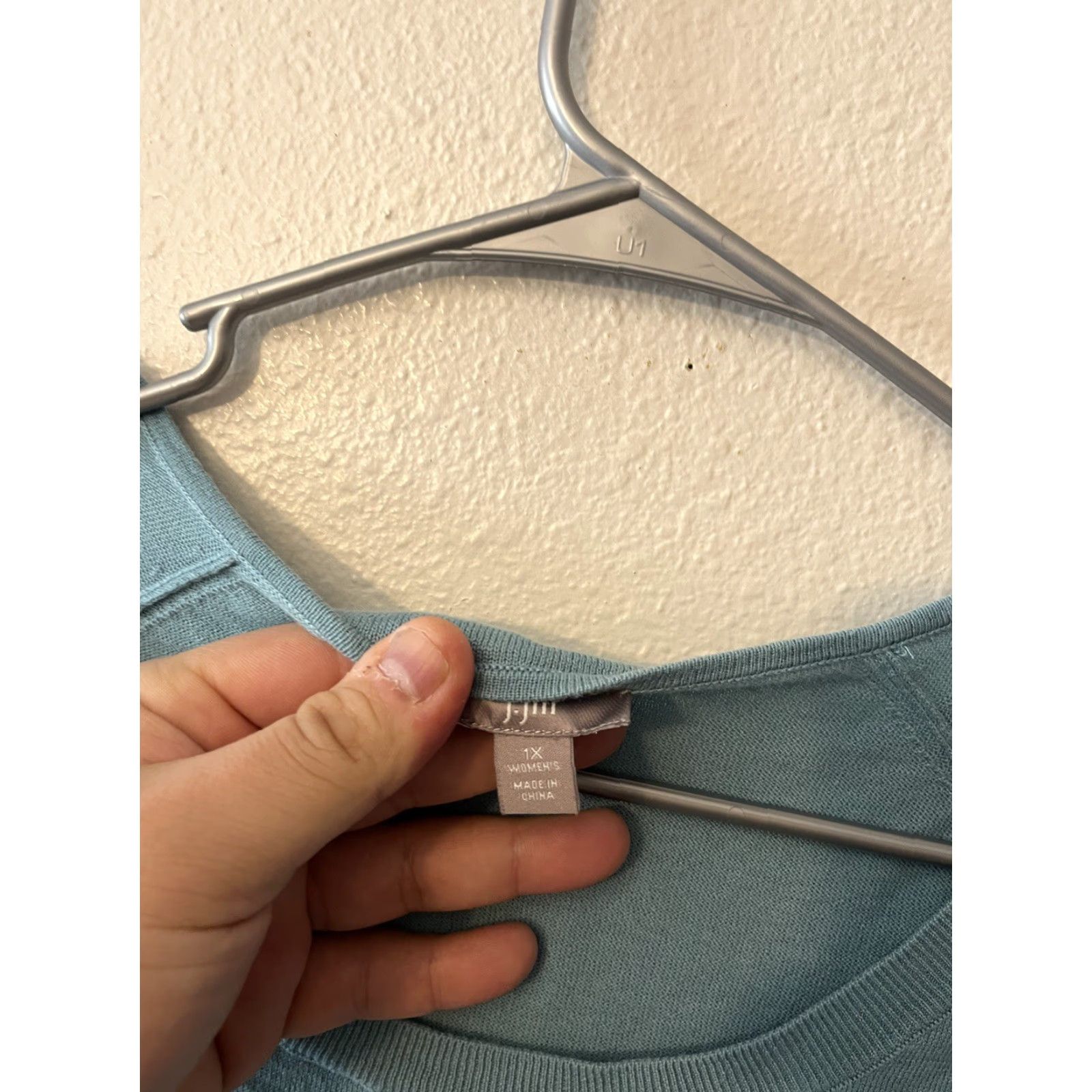J. Jill J Jill Sweater Women's 1X Blue Solid Round Neck Long Sleeve Size XL / US 12-14 / IT 48-50 - 3 Thumbnail