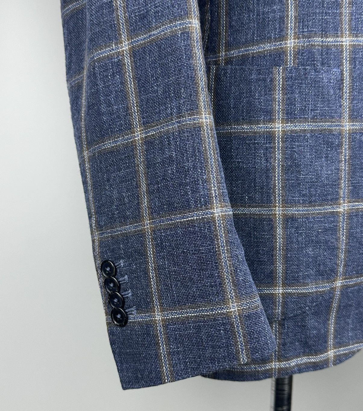 L.B.M. 1911 L.B.M. 1911 Lubiam Italy Windowpane Plaid Cotton Blazer 48R Size 48R - 3 Thumbnail
