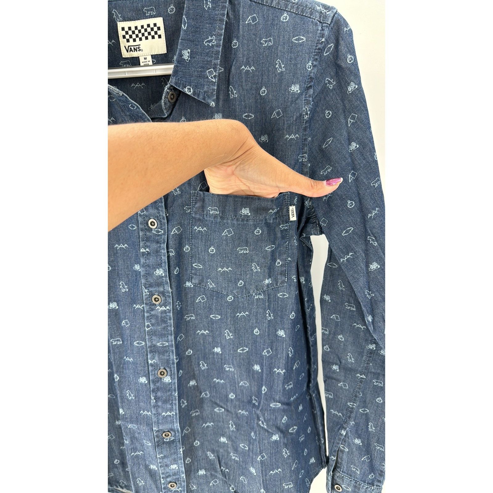 Vans VANS OFF THE WALL camping novelty print chambray button down Size US M / EU 48-50 / 2 - 5 Thumbnail