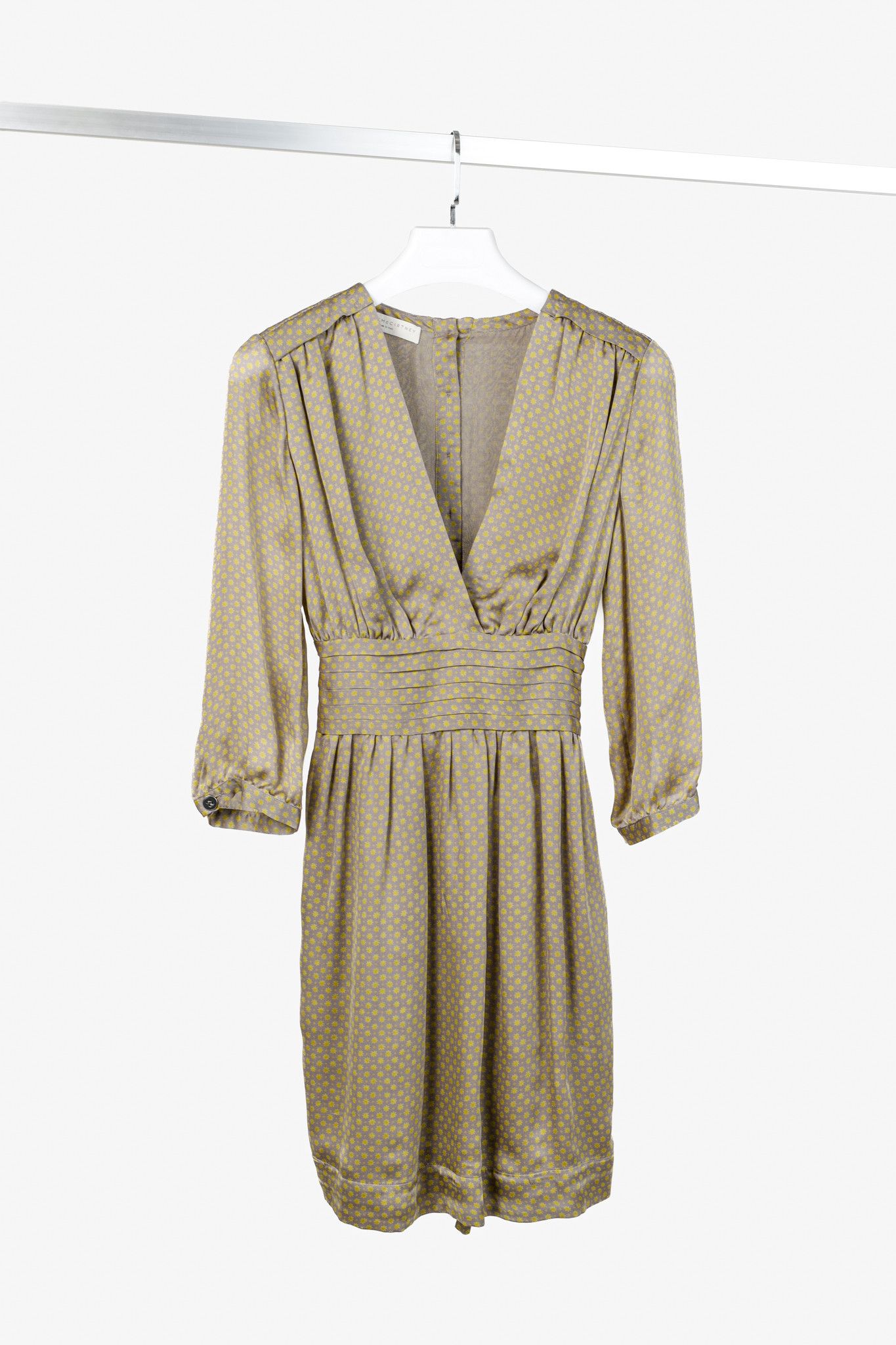 Stella McCartney Stella McCartney Grey and Yellow Ditsy Floral Silk Dress Size S / US 4 / IT 40 - 1 Thumbnail
